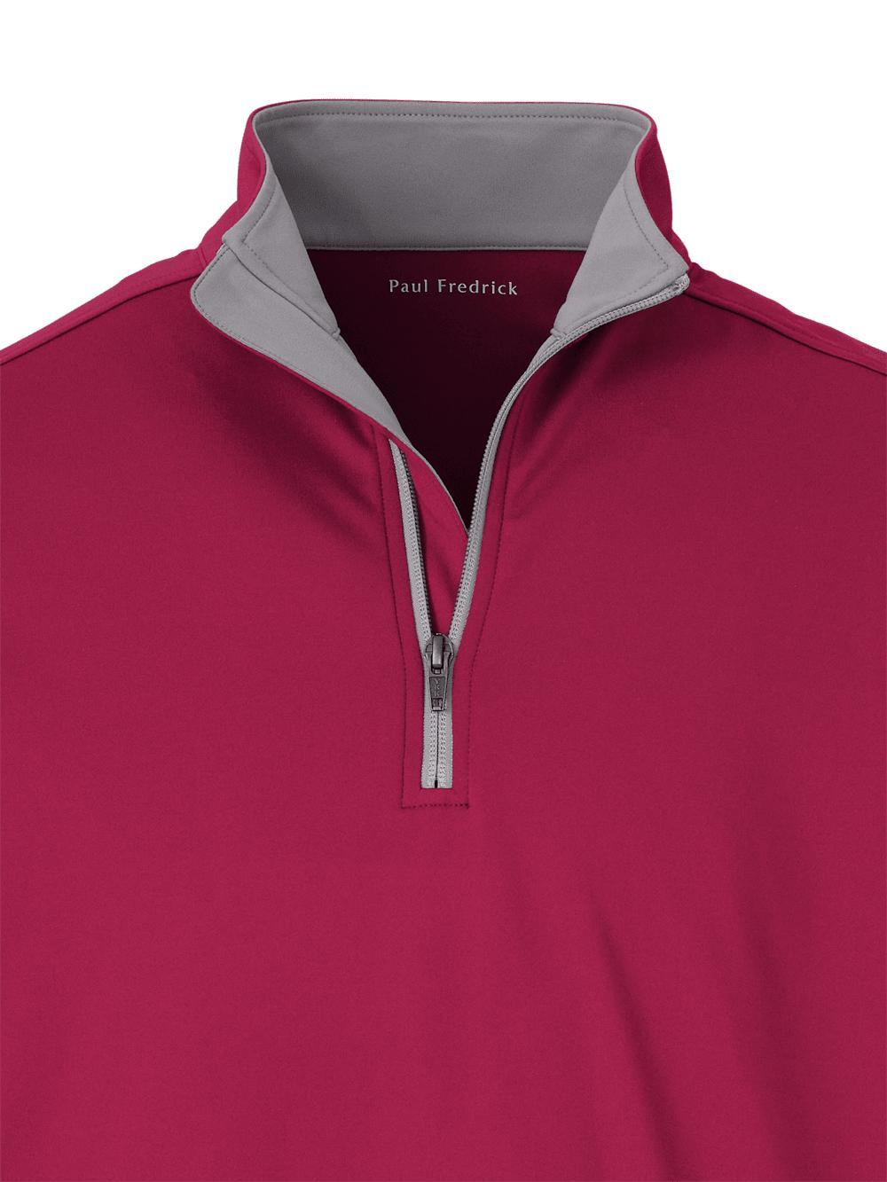 Performance Blend Quarter Zip Mock Neck - Burgundy Product Image