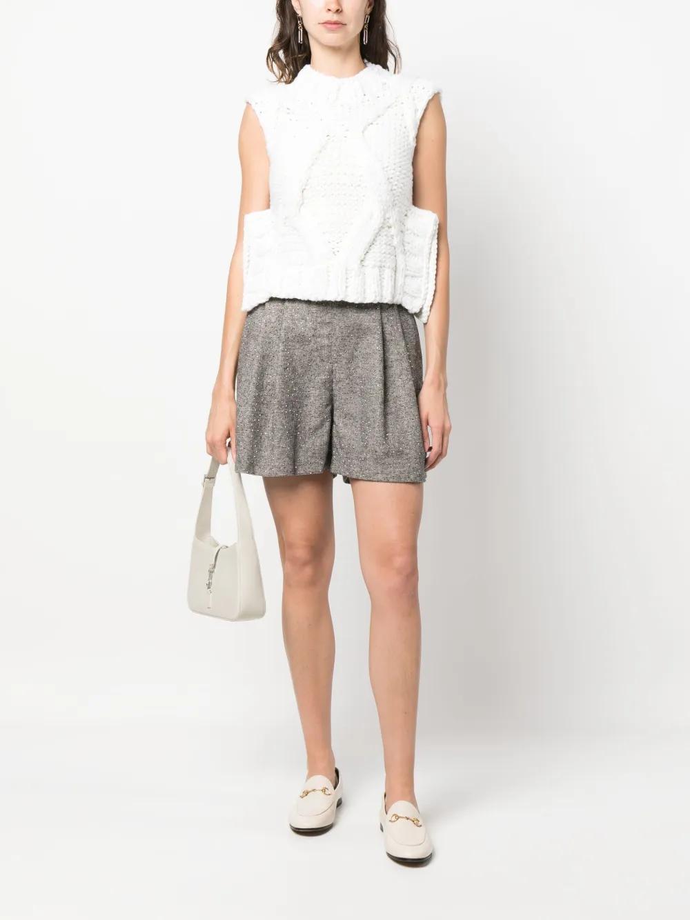 FABIANA FILIPPI Pleated Wool-blend Shorts In Neutrals Product Image