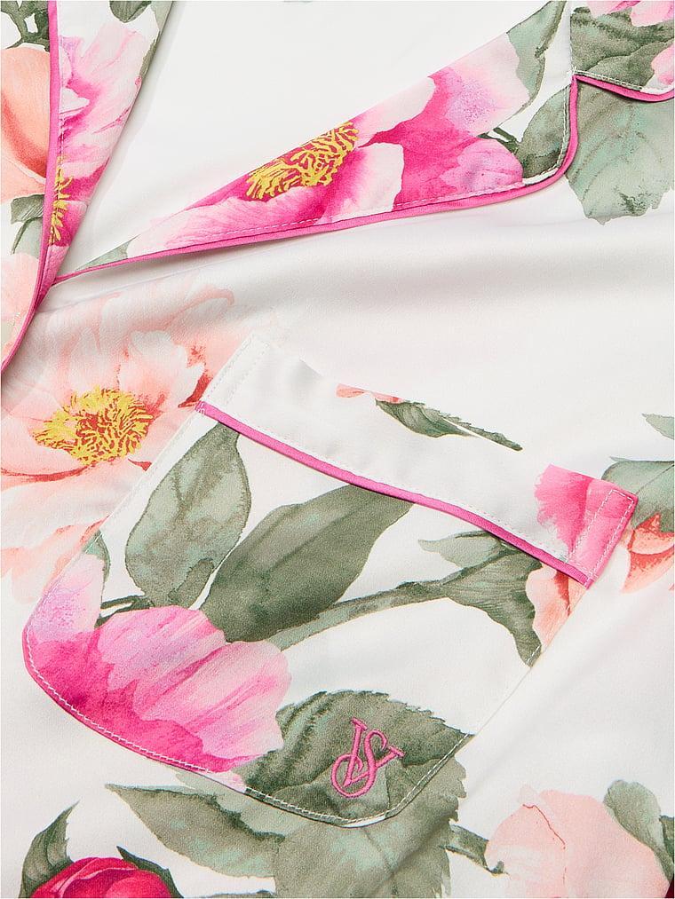 Glazed Satin Long Pajama Set Product Image