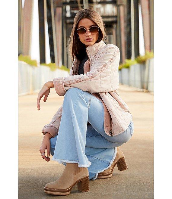 C&V Chelsea & Violet High Rise Raw Edge Flare Jeans Product Image
