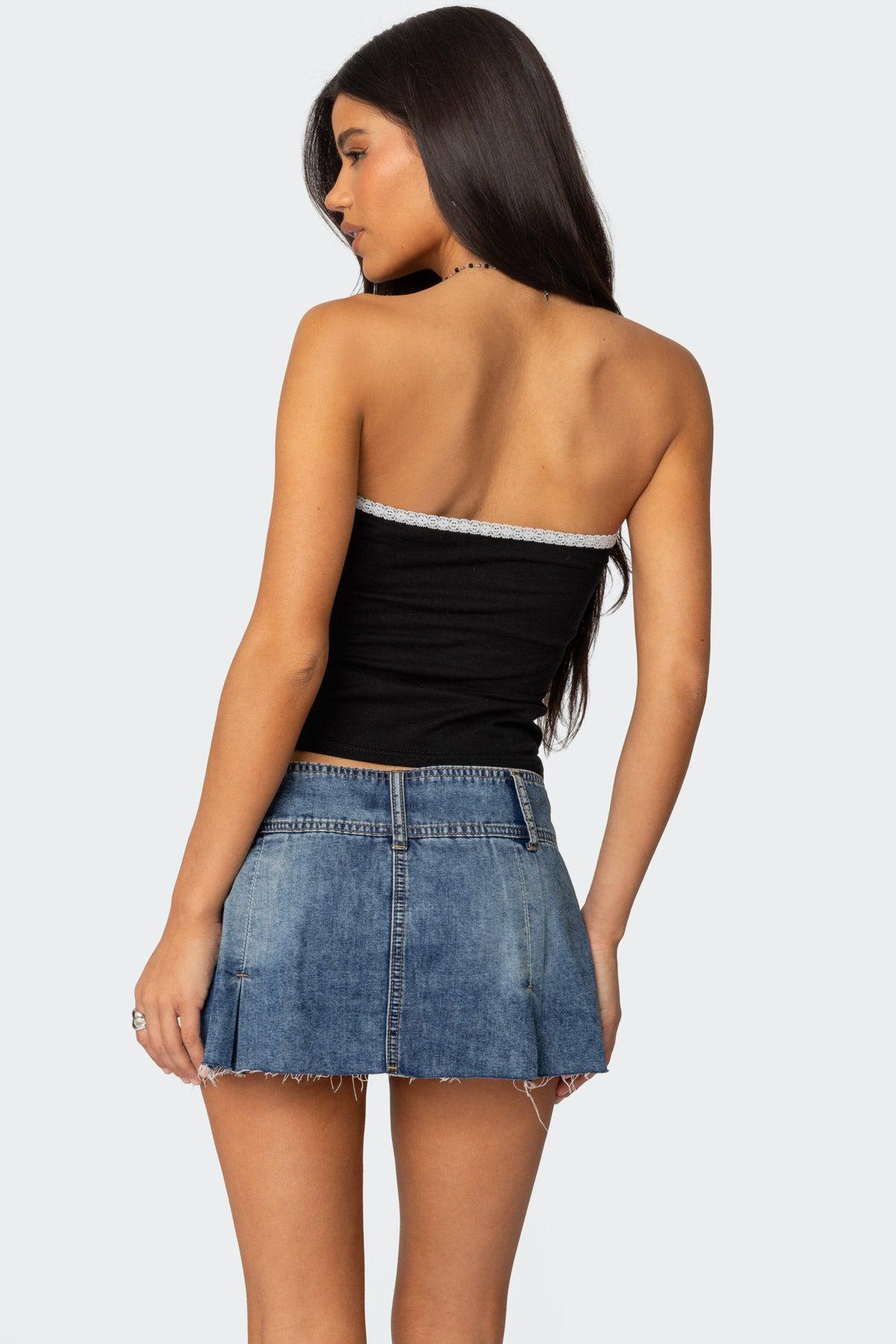 Enora Embroidered Rose Tube Top Product Image