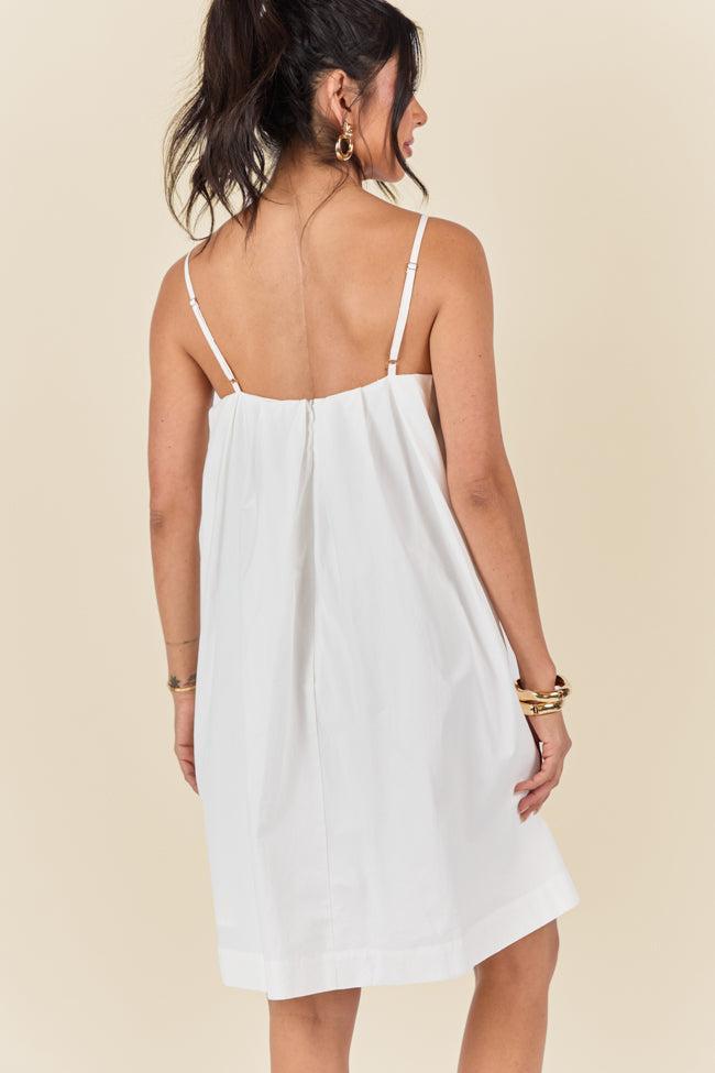 No Looking Back White Button Front Mini Dress FINAL SALE Product Image