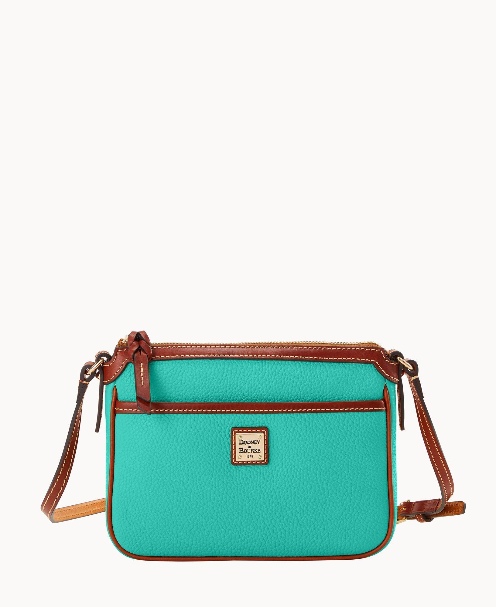 Dooney & Bourke Womens Pebble Grain East West Pocket Crossbody Leather Shoulder Bag in Spearmint Product Image