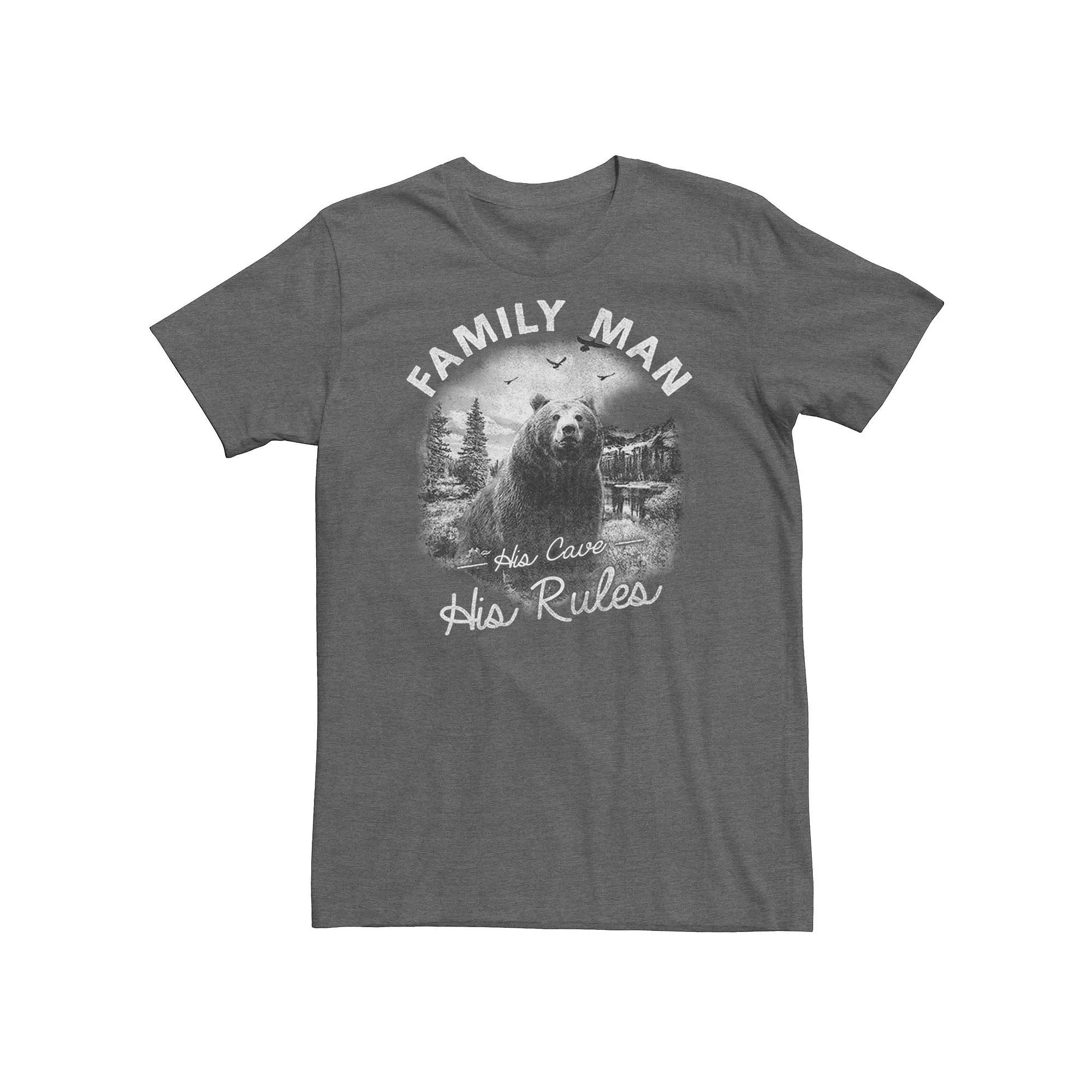 Men's Family Man Bear Graphic Tee, Size: XL, Grey Heather Product Image