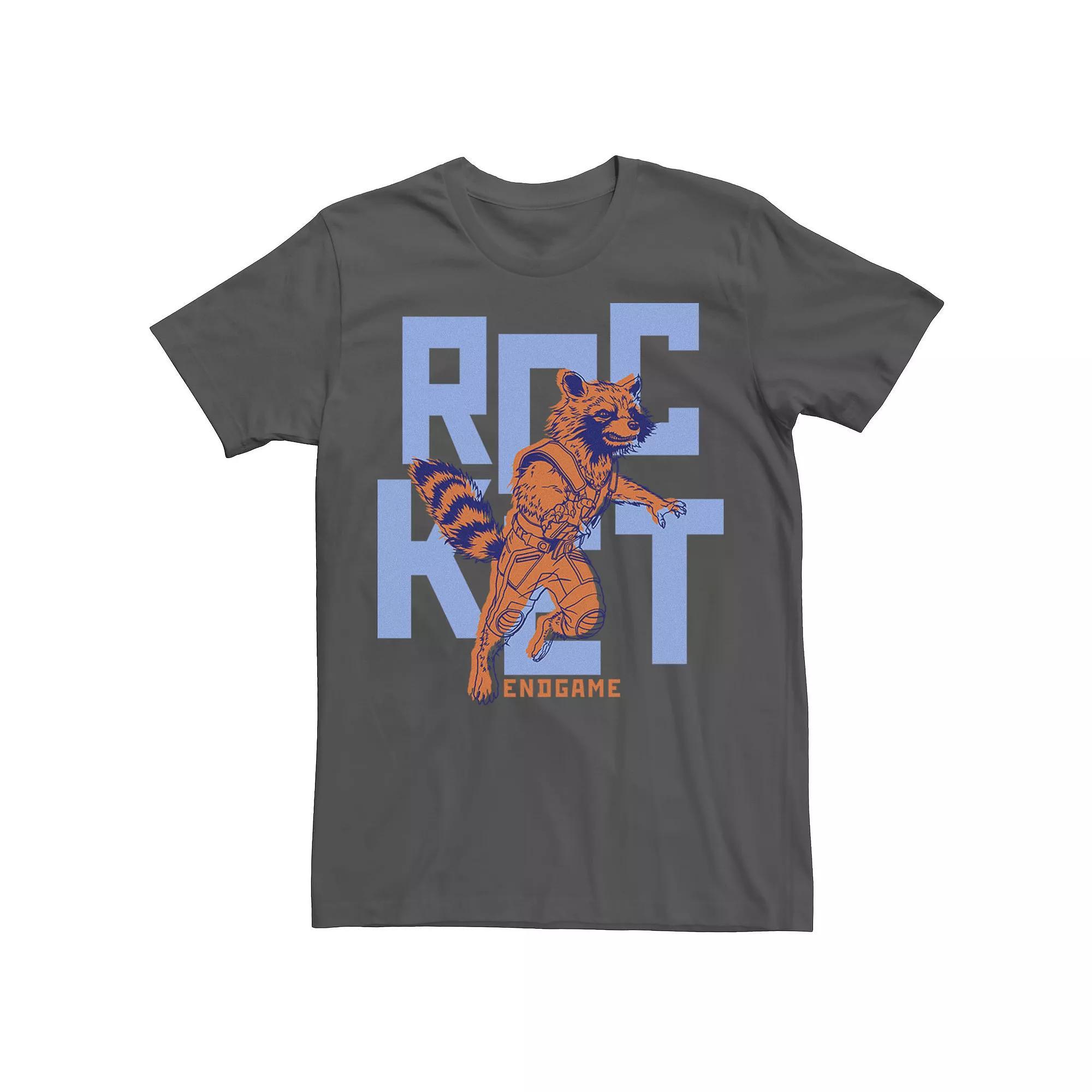 Mens Marvel Avengers Endgame Rocket Pop Art Portrait Graphic Tee Grey Product Image
