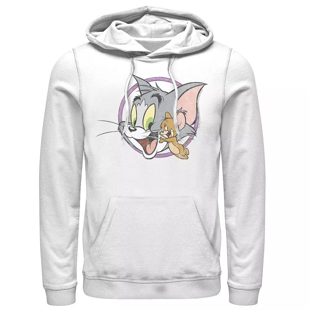 Men's Tom & Jerry Group Hoodie, Size: Small, White Product Image
