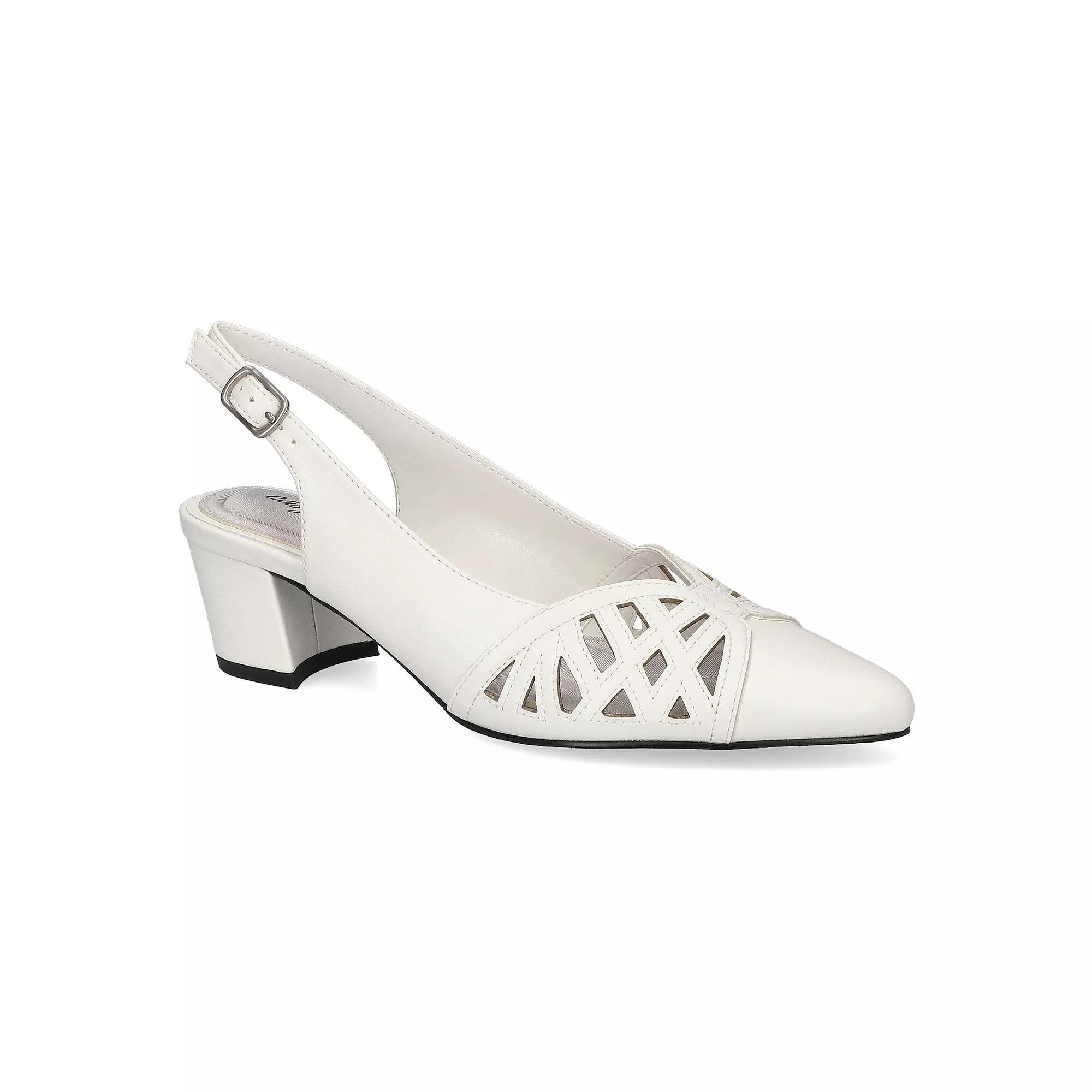 Easy Street Bizzy Women's Slingback Pumps, Size: 7 Wide, White Product Image