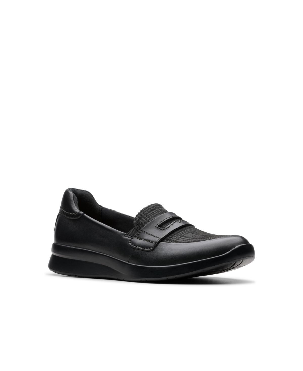 Clarks® Ellowyn Penny Women's Leather Loafers, Size: 11, Black Product Image