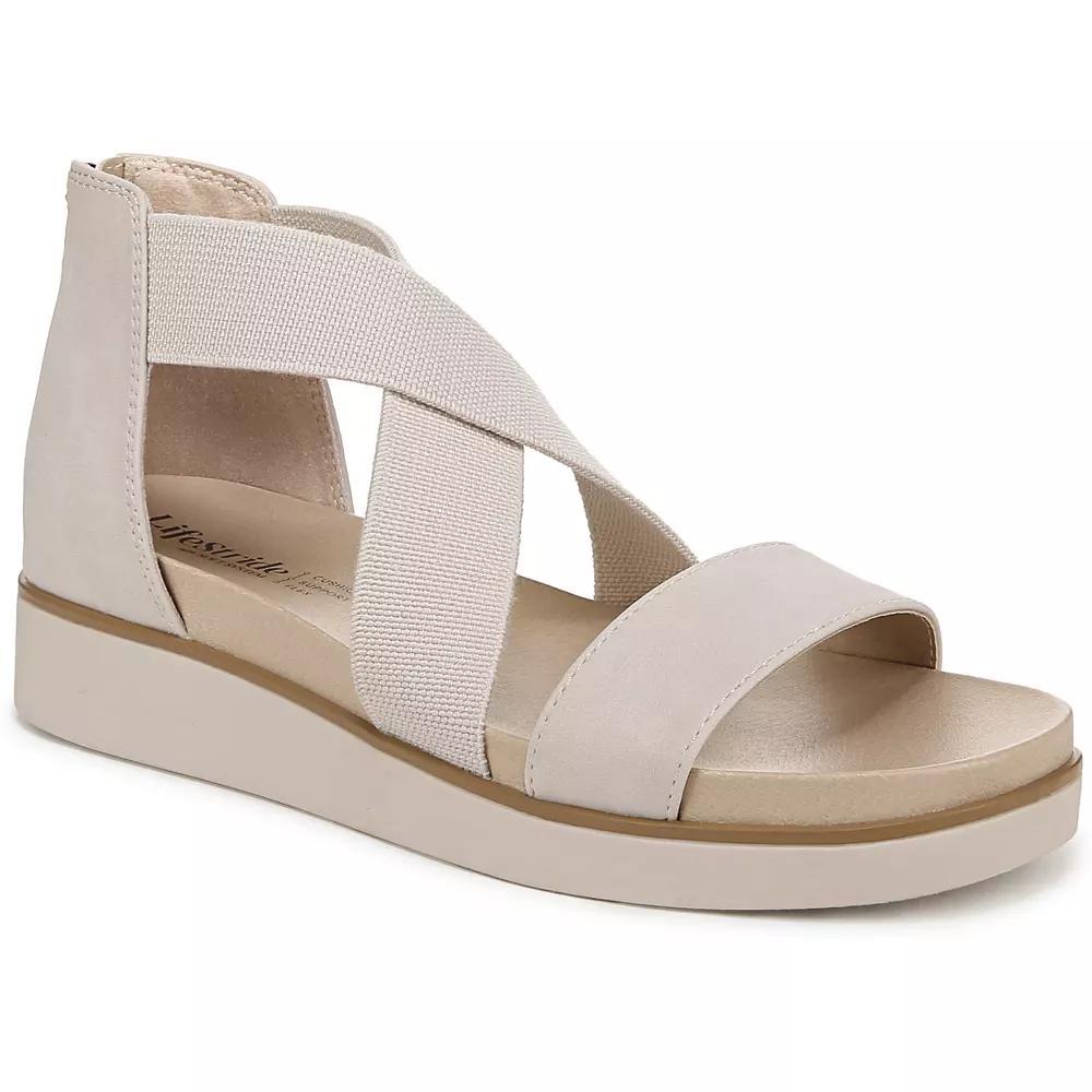 LifeStride Giselle Womens Strappy Platform Sandals Grey Product Image