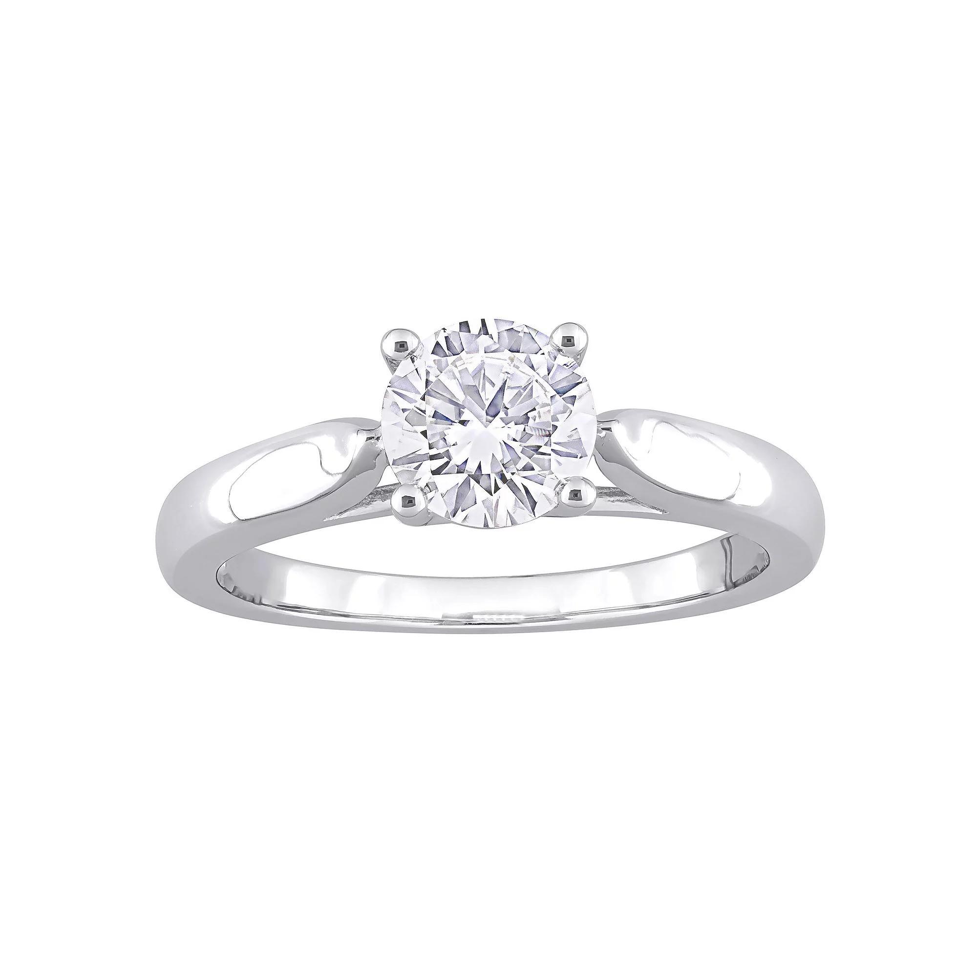 Stella Grace Sterling Silver Lab-Created Moissanite Solitaire Ring, Womens Product Image