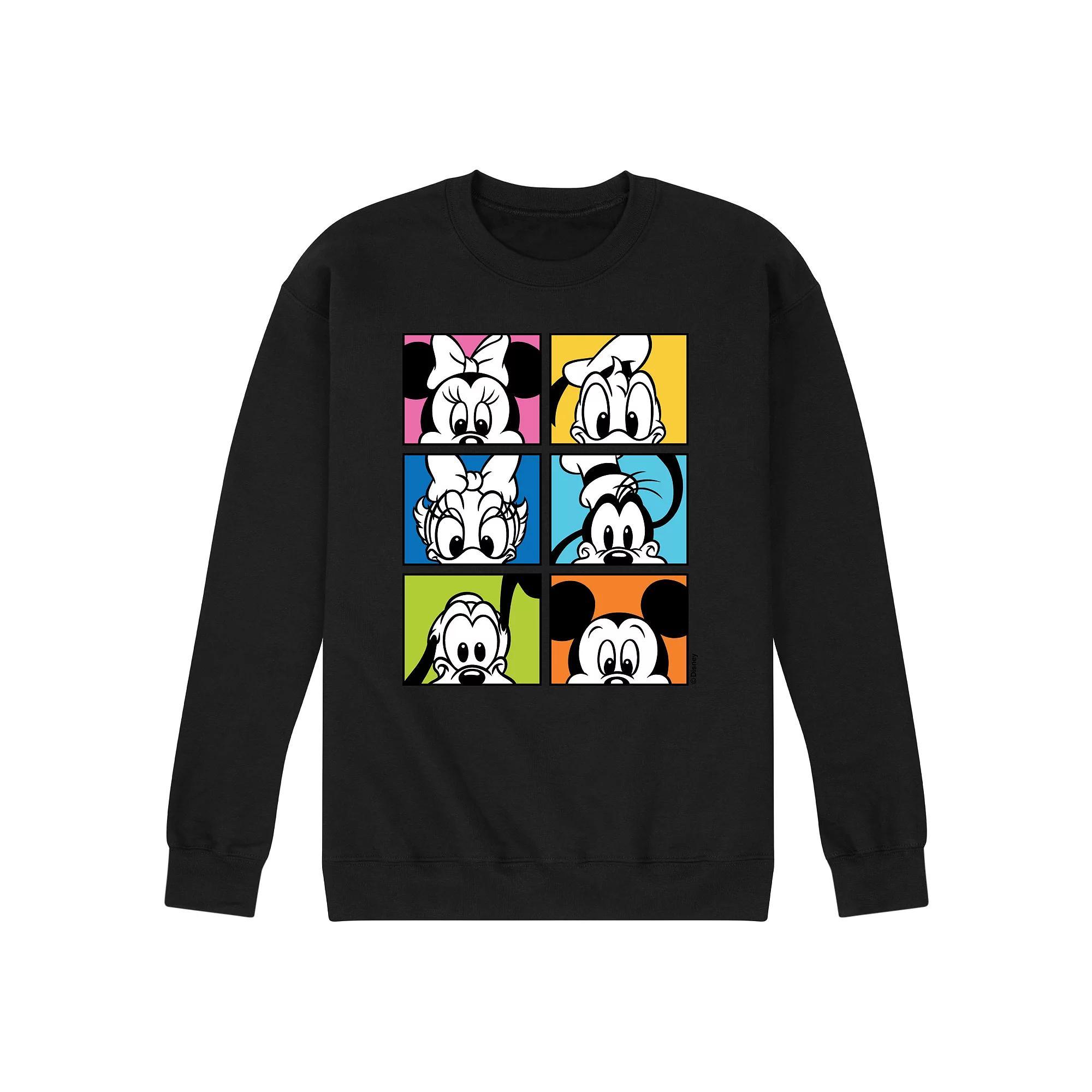 Disney's Mickey Friends Grid Men's Fleece Sweatshirt, Size: XL, Black Product Image