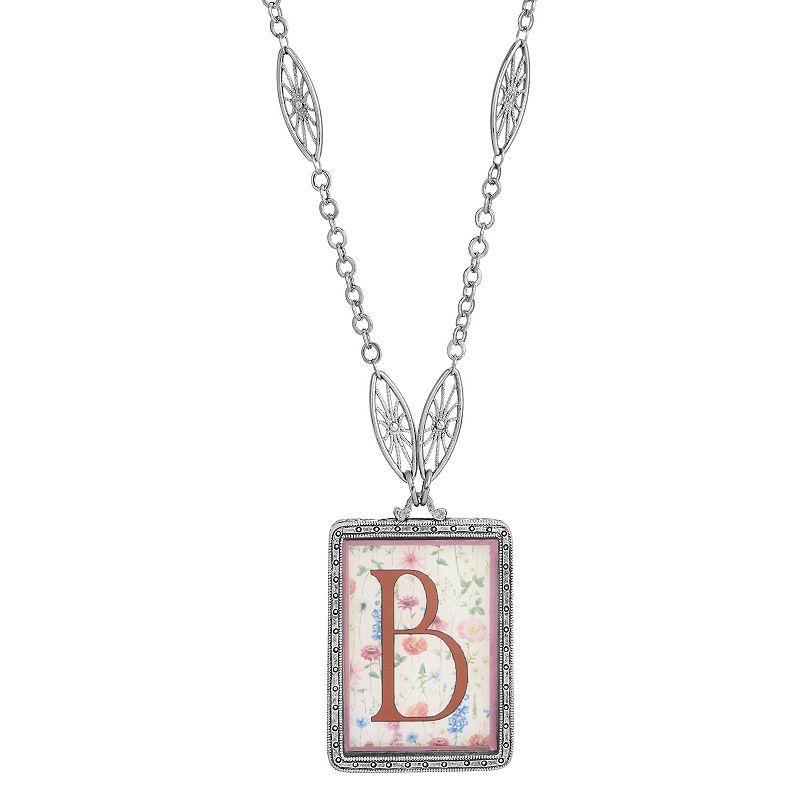 1928 Floral Motif Initial Pendant, Women's, G Product Image