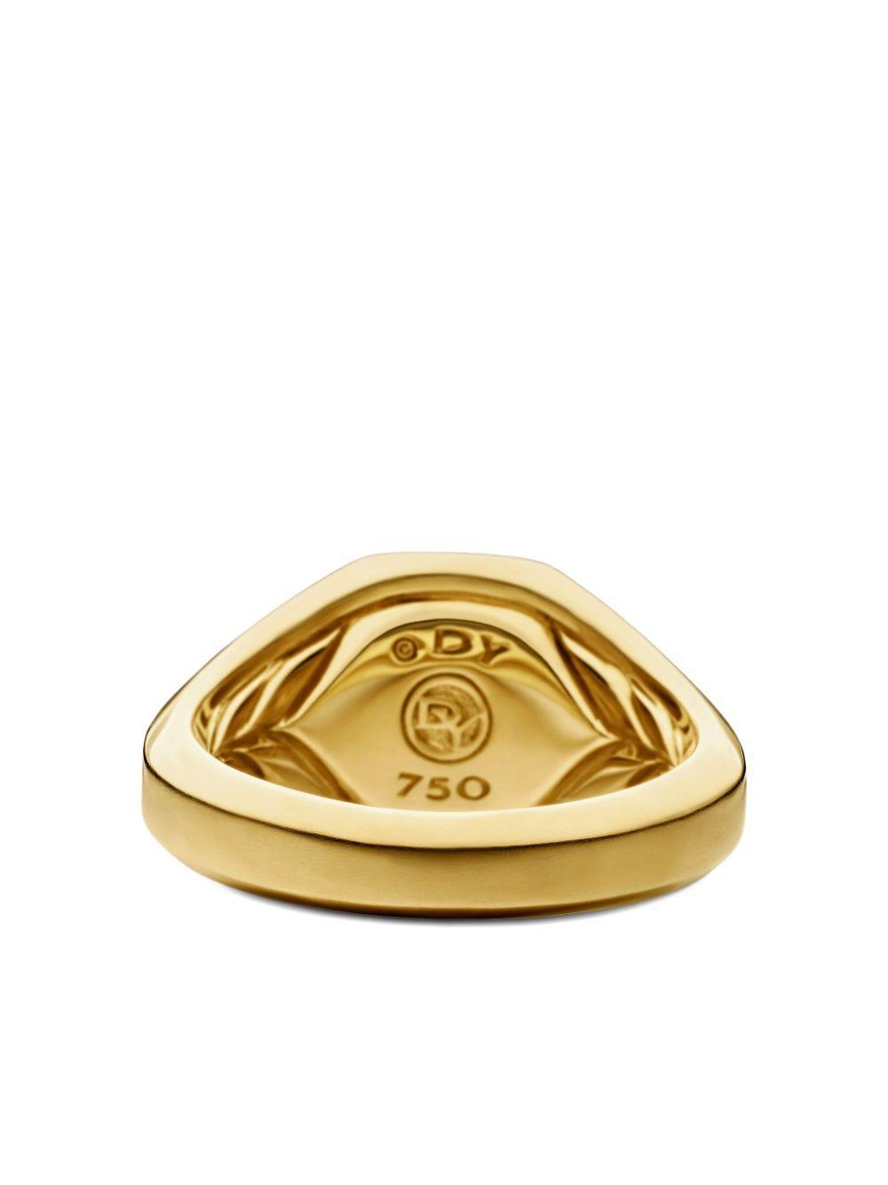 18K yellow gold Streamline® Signet turquoise ring Product Image