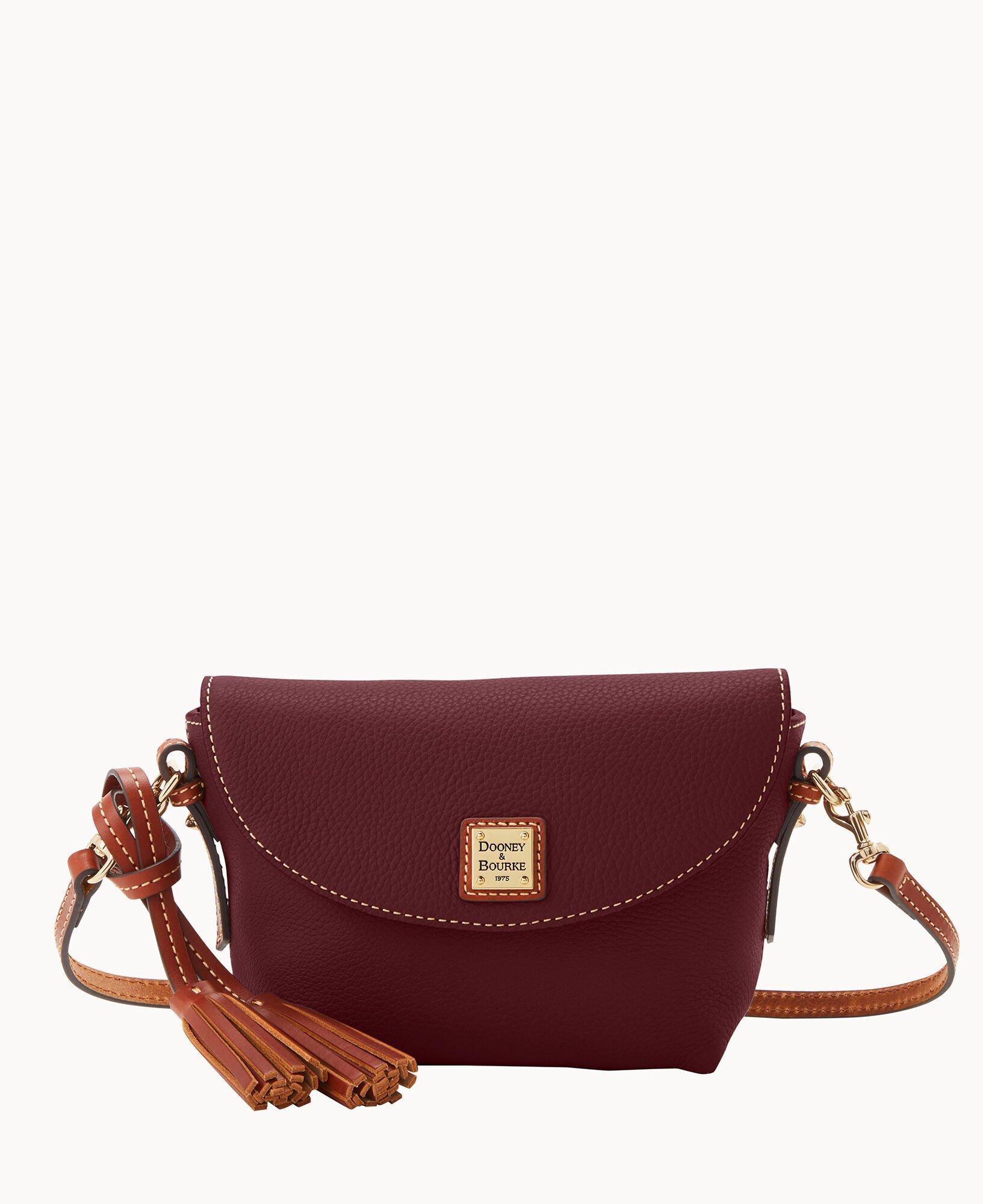 Dooney & Bourke Womens Pebble Grain Leather Crossbody Saddle Bag in Black Product Image