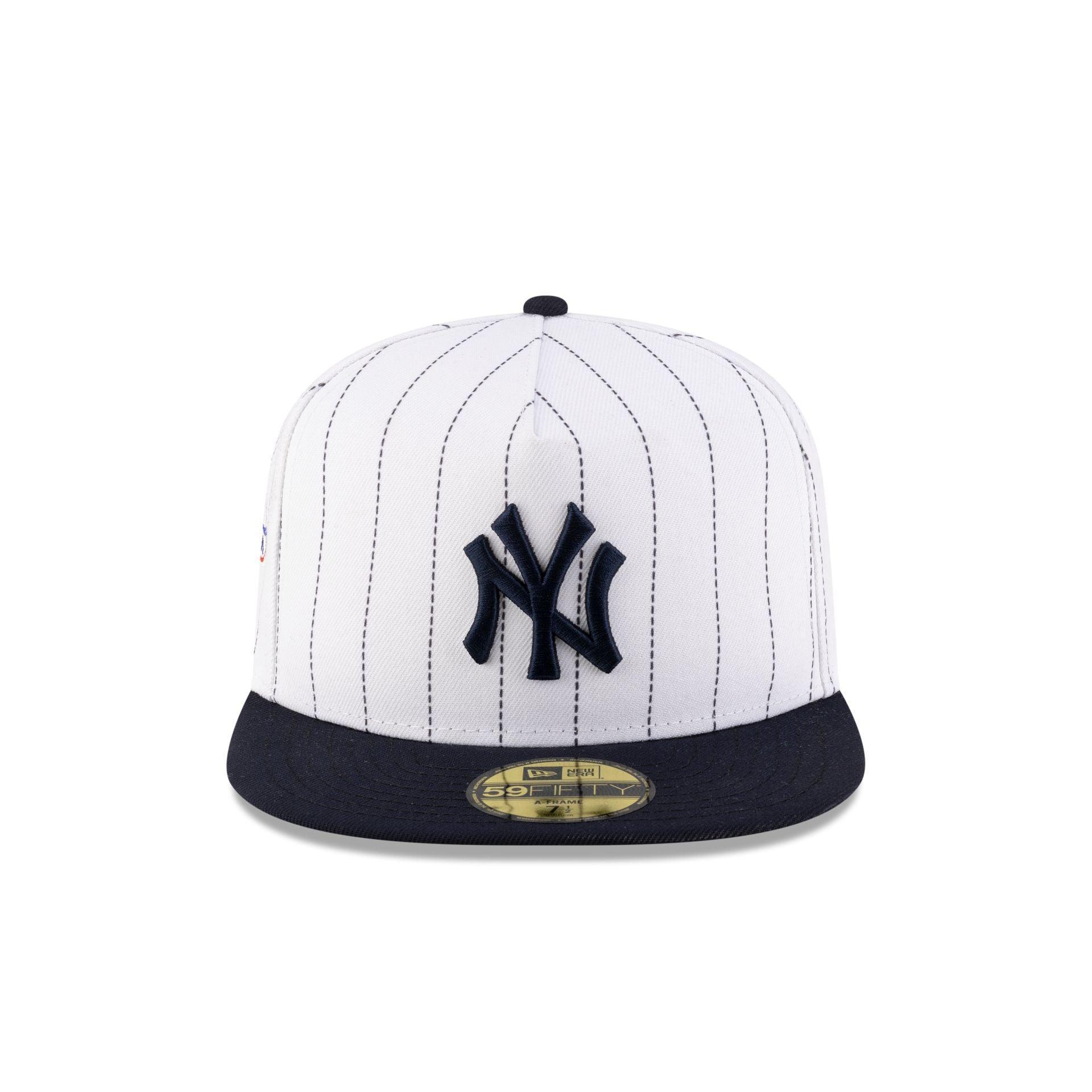 Just Caps League Sidepatch Pinstripe New York Yankees 59FIFTY A-Frame Fitted Hat Male Product Image