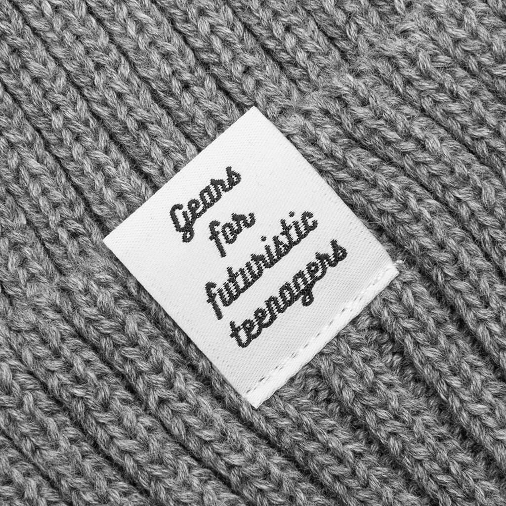 Cotton Rib Beanie - Grey Product Image