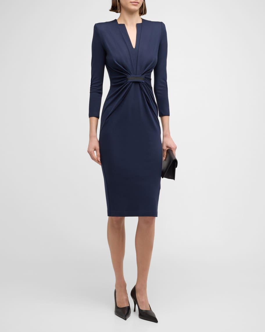 Womens Tab-Front Jersey Sheath Dress Product Image