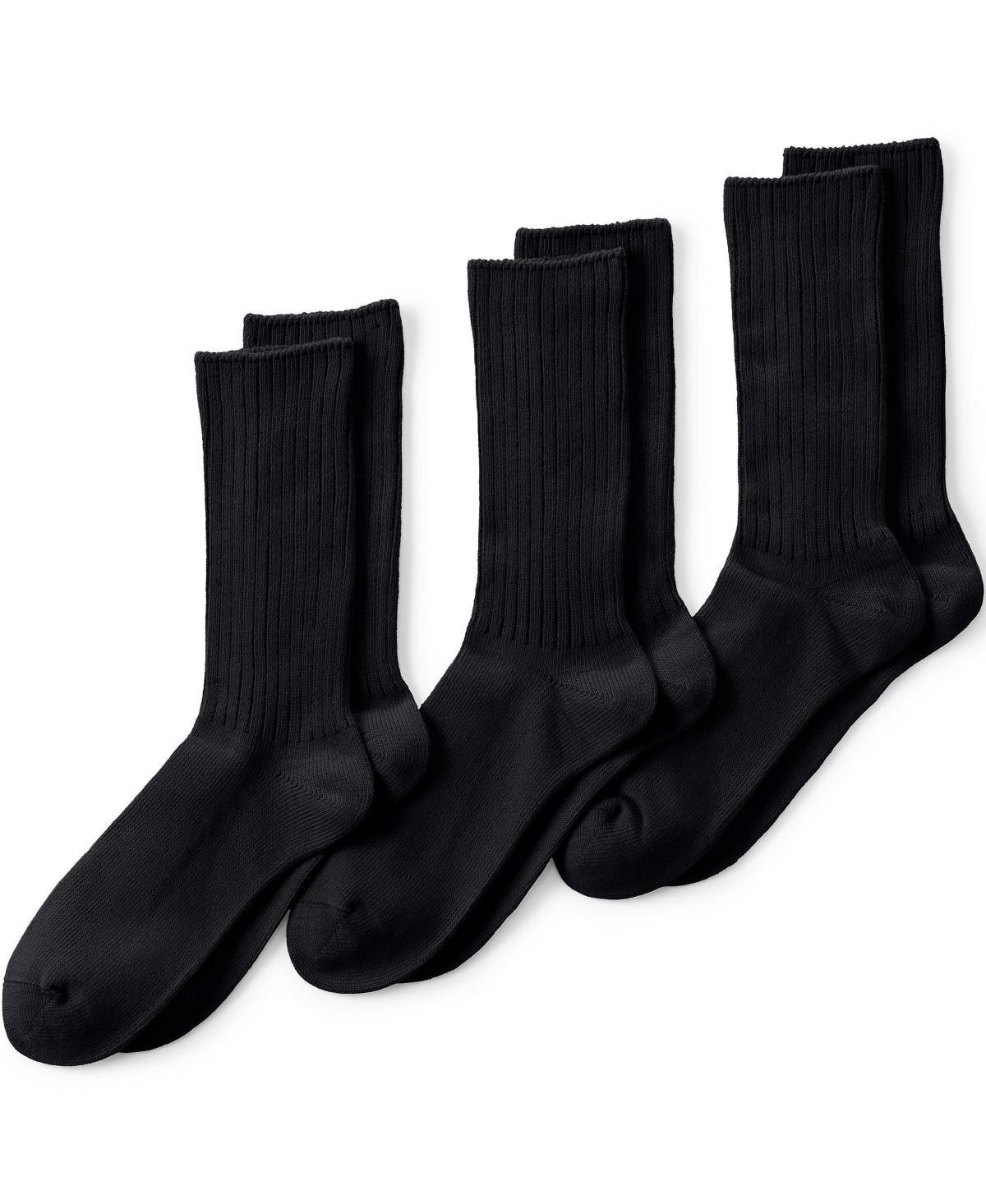 Men's Lands' End Crew Socks 3-Pack, Size: Large, Radiant Blue Product Image