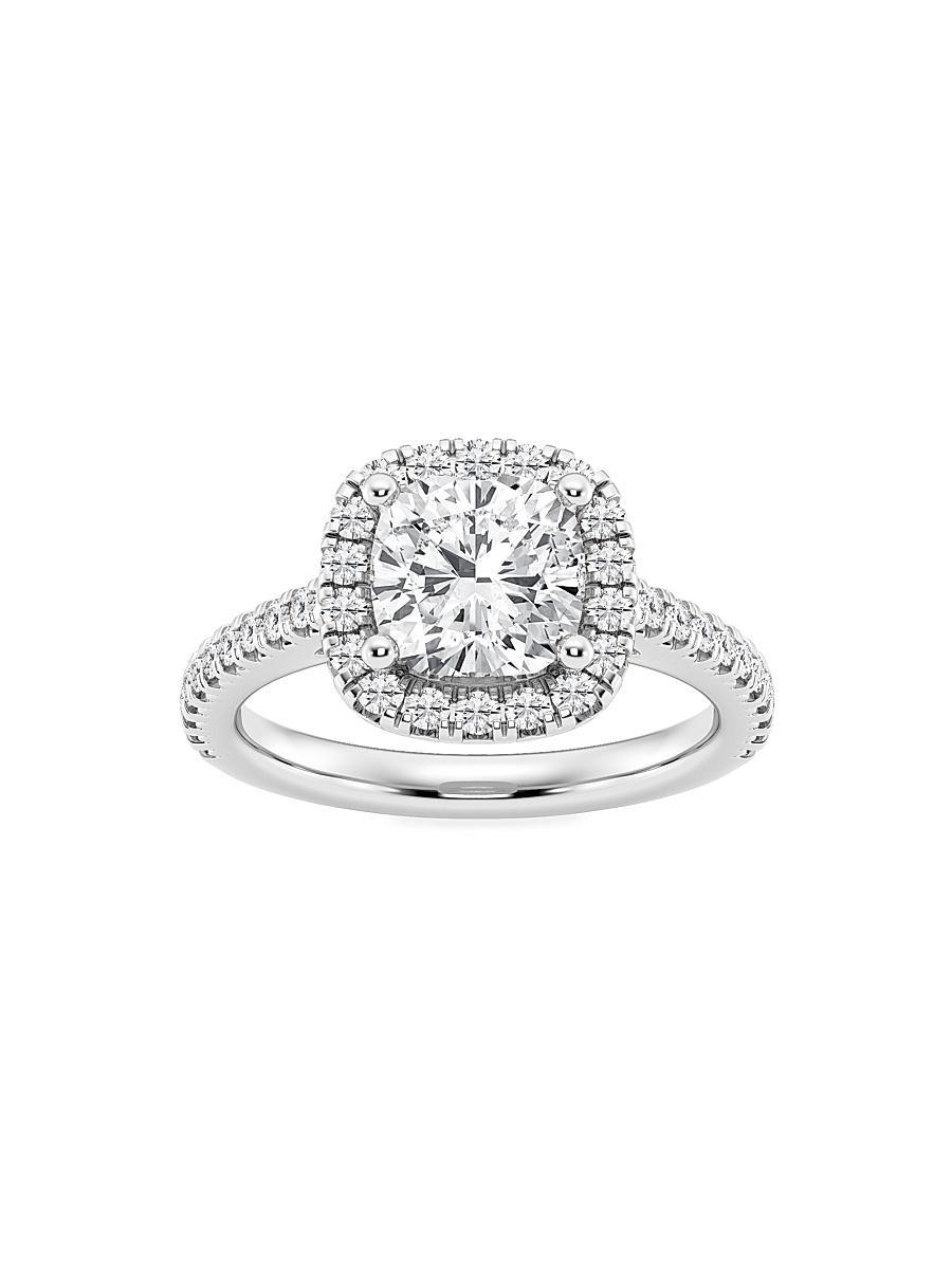 Womens Platinum & Cushion-Cut Lab-Grown Diamond Halo Ring/1.30-3.60 TCW Product Image