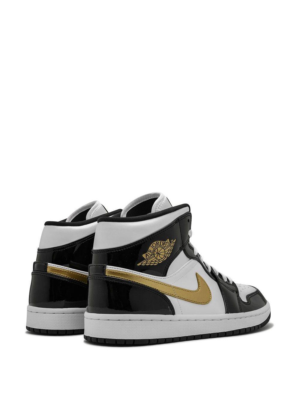 Air Jordan 1 Mid SE "Black/Gold Patent Leather" sneakers Product Image