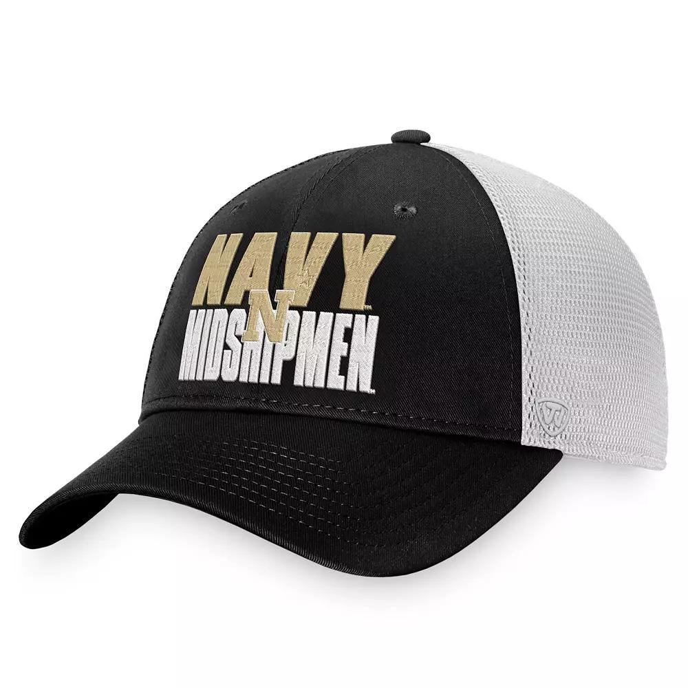Men's Top of the World Black/White Auburn Tigers Stockpile Trucker Snapback Hat Product Image