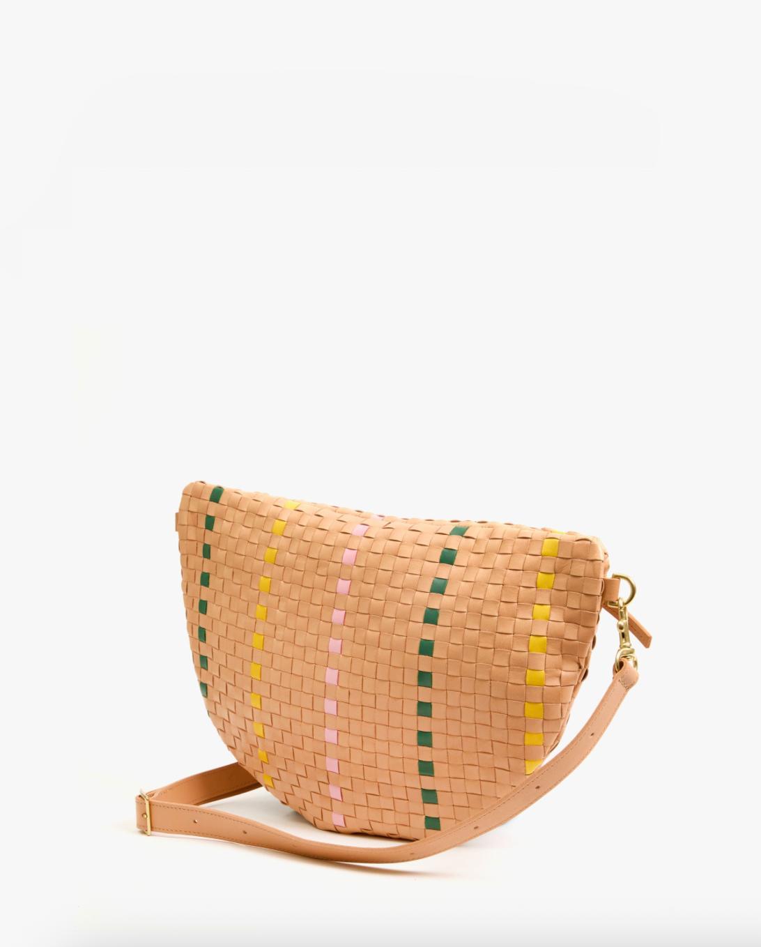 Clare V. Grande Fanny - Bisque Woven Checker w/ Stripe Product Image