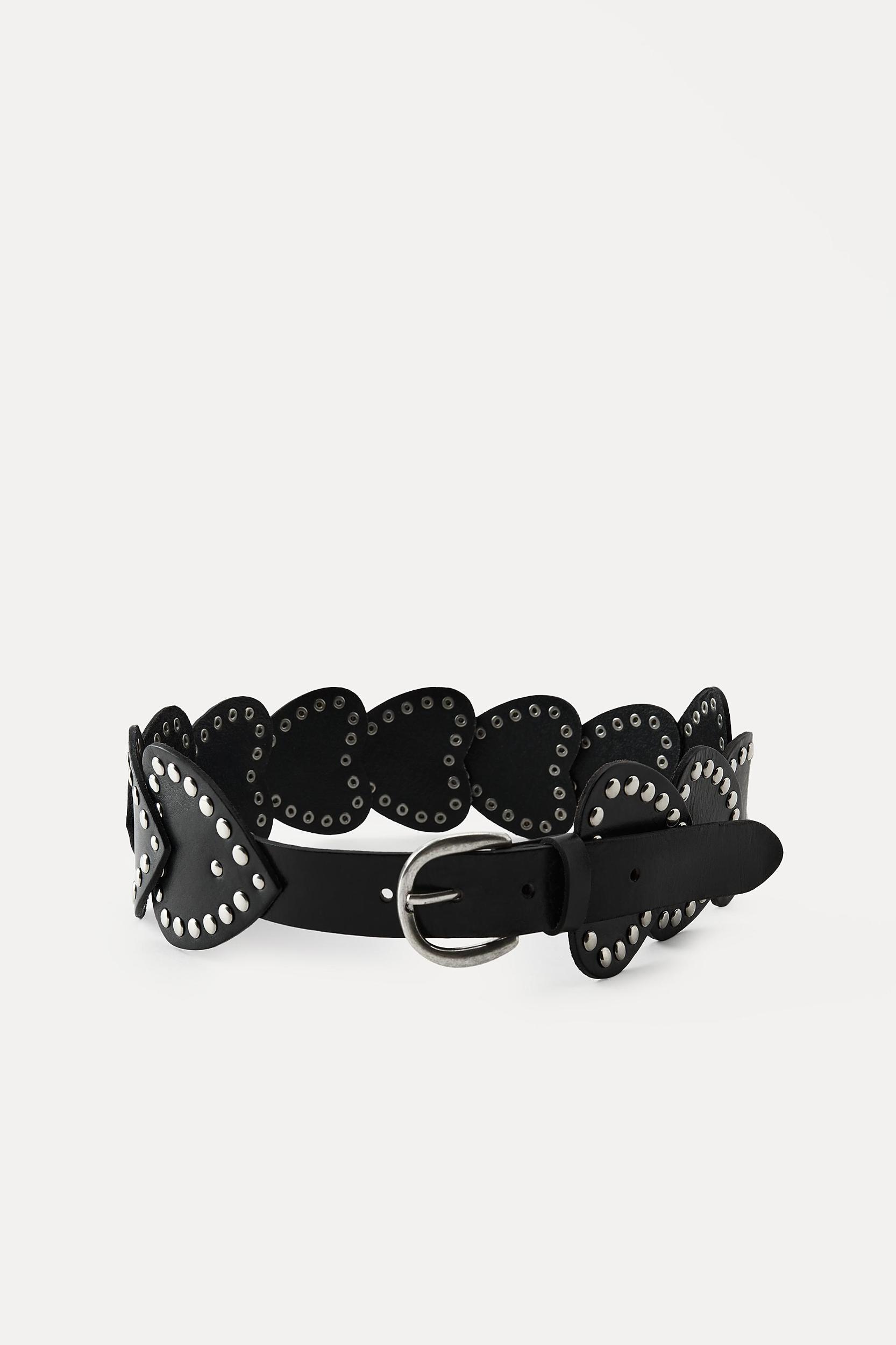STUDDED HEART LEATHER BELT Product Image