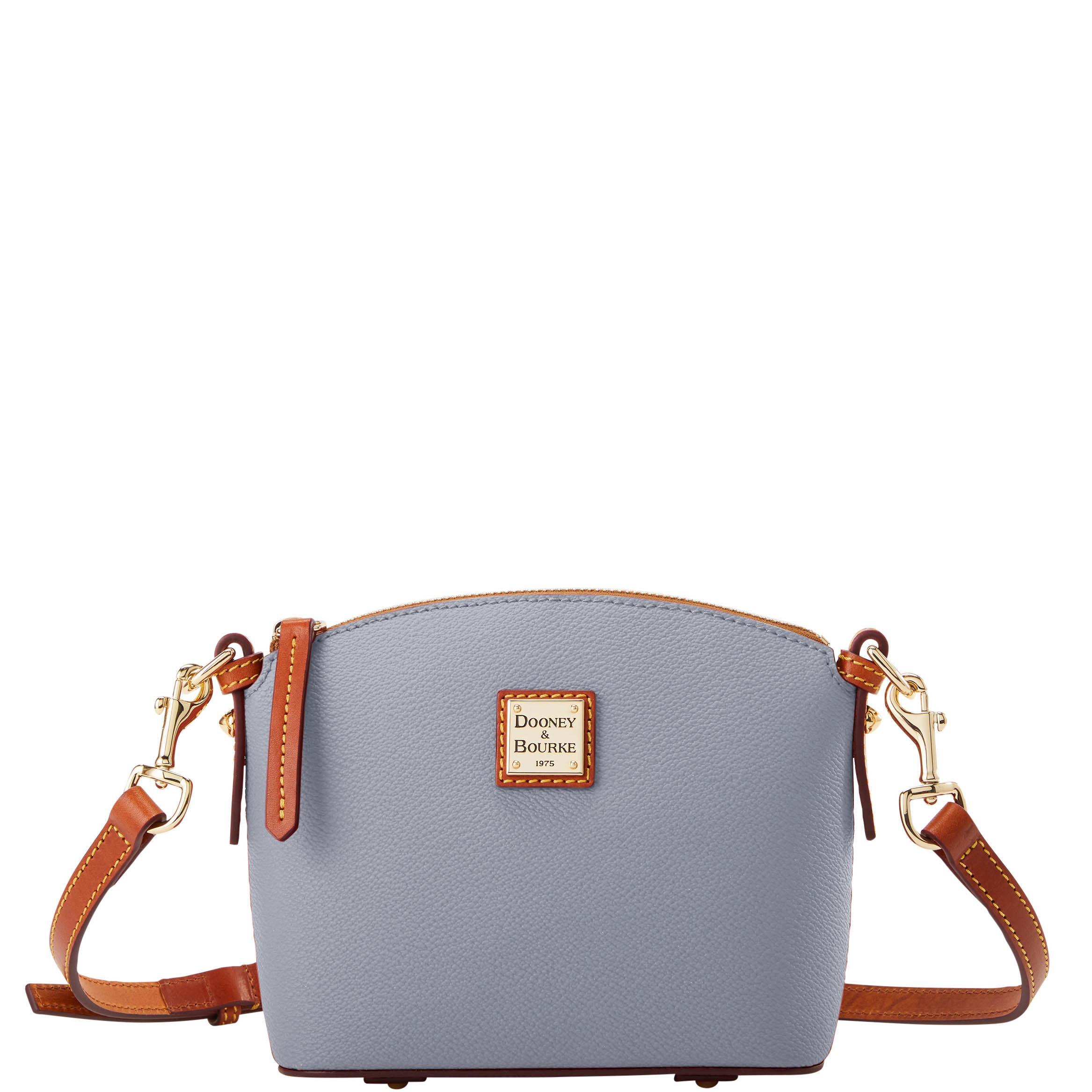 Dooney & Bourke Womens Kirby Mini Domed Crossbody Coated Cotton Shoulder Bag in Smoke Grey Product Image