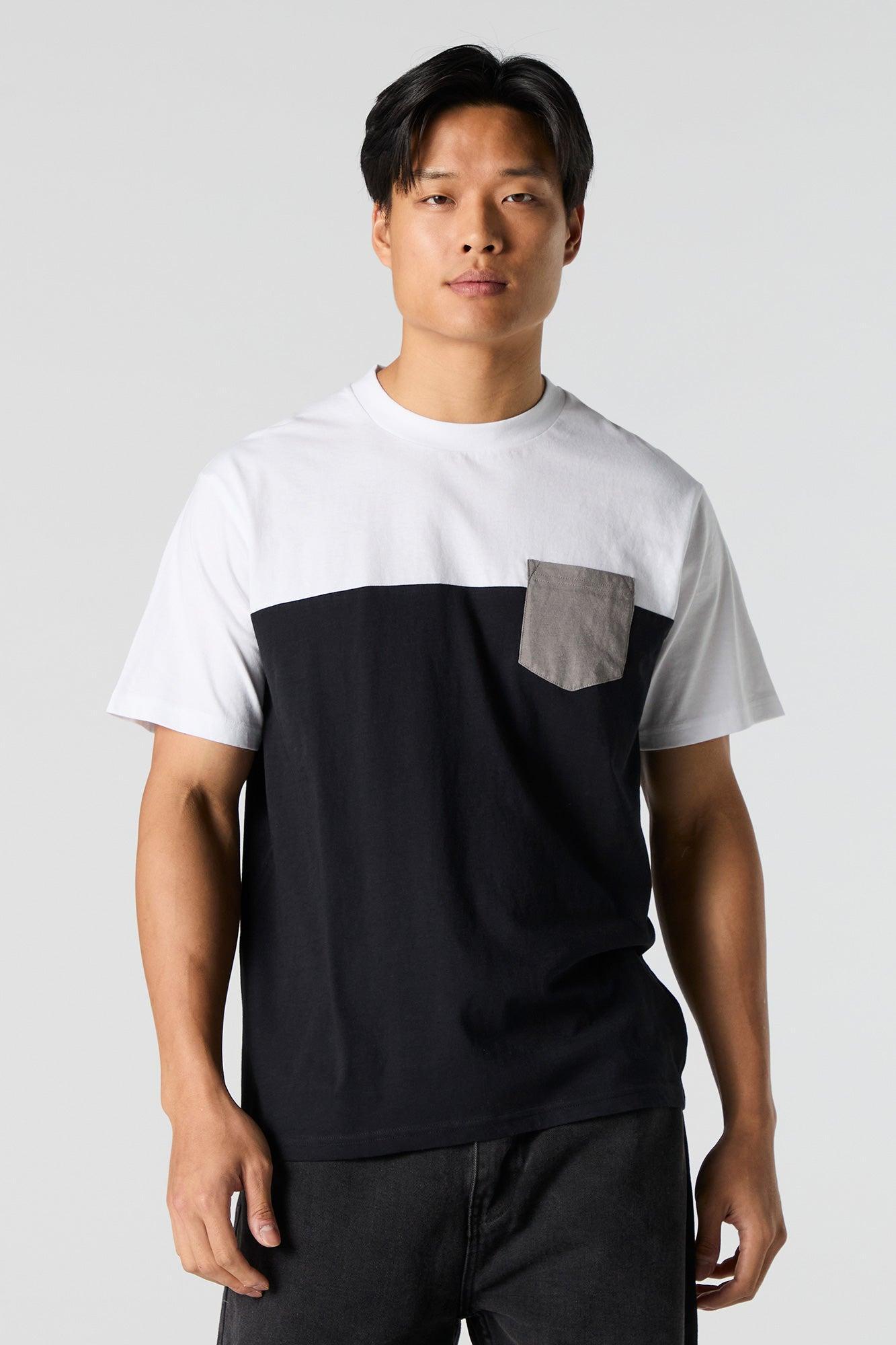 Colourblock Chest Pocket T-Shirt Male Product Image