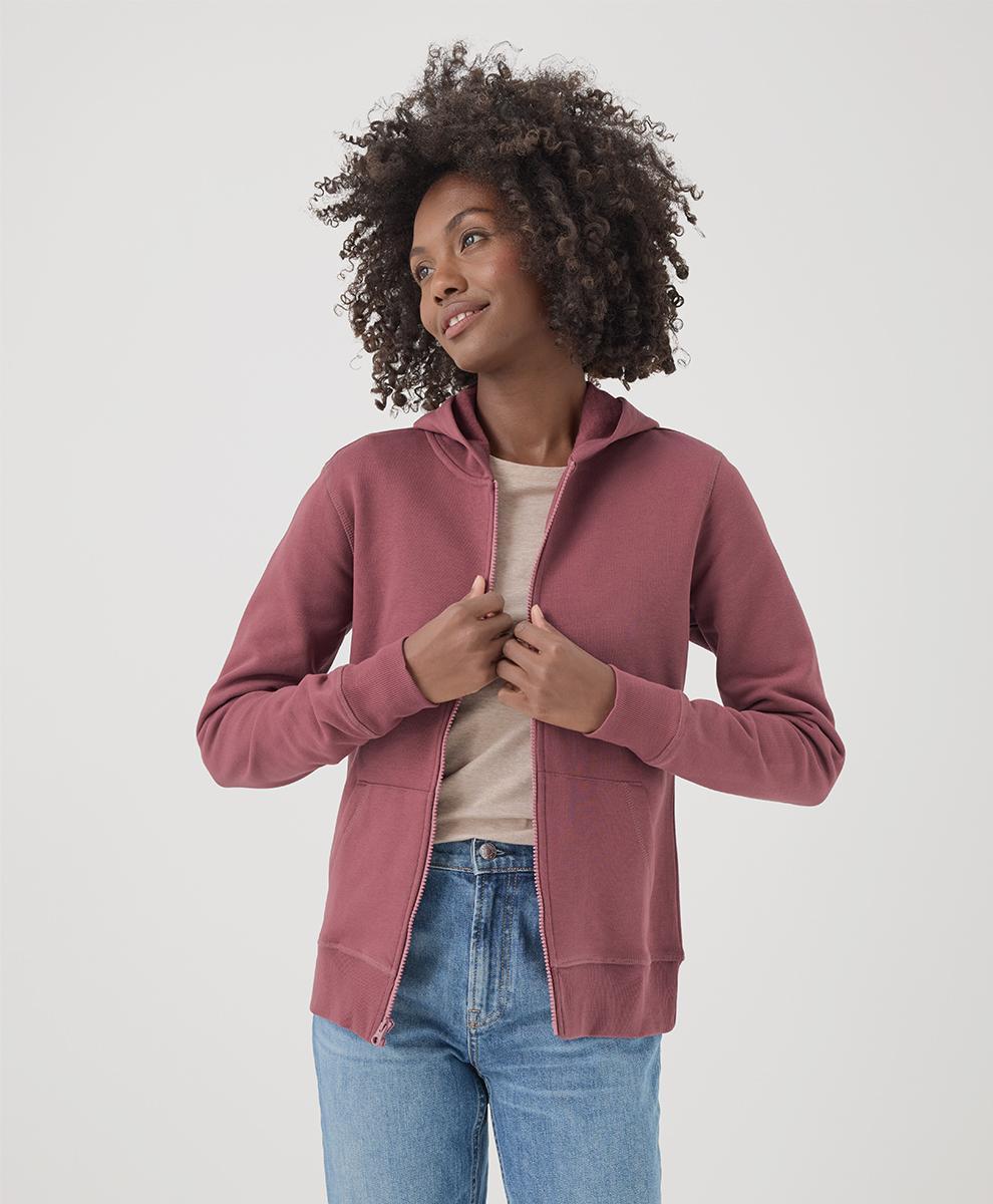 Women's Mauve Cloud Brushed Fleece Zip Hoodie 3XL Product Image