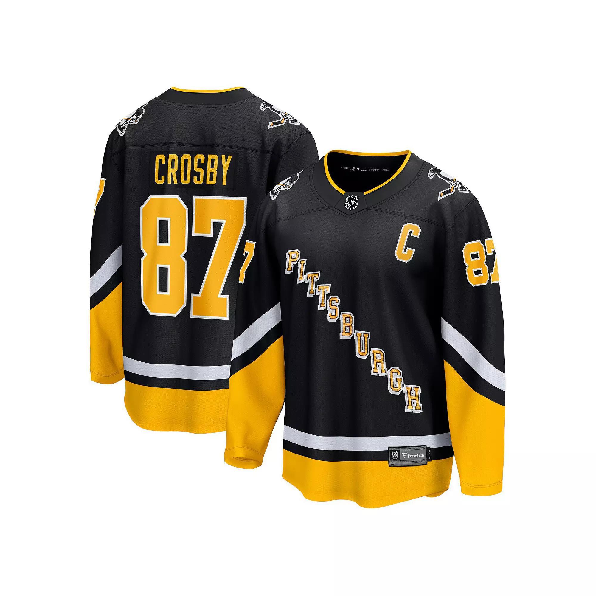 Mens Fanatics Branded Sidney Crosby Pittsburgh Penguins 2021/22 Alternate Premier Breakaway Player Jersey Product Image