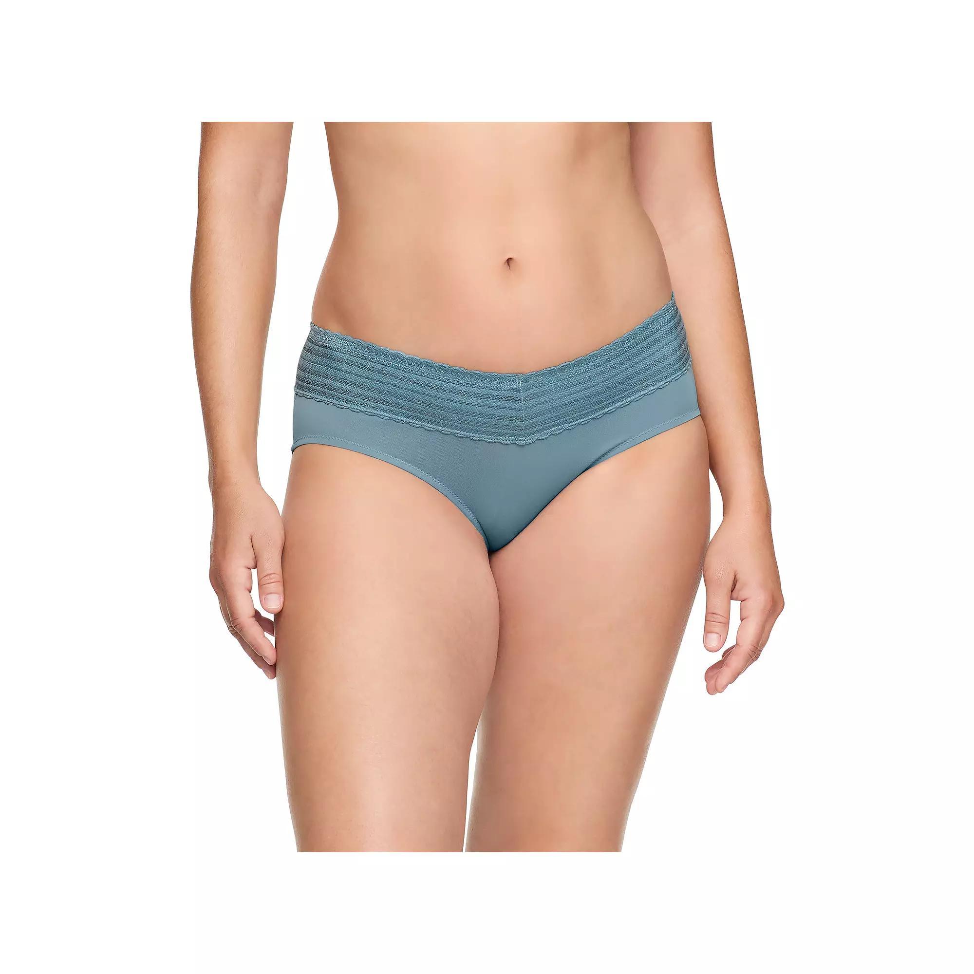 Warners No Pinching, No Problems® Dig-Free Comfort Waist with Lace Microfiber Hipster 5609J, Women's, Size: Medium, Grey Product Image