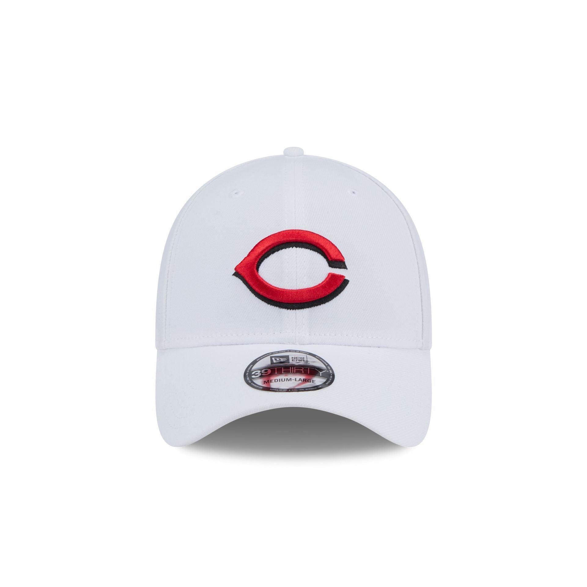 Cincinnati Reds Optic White 39THIRTY Stretch Fit Hat Male Product Image