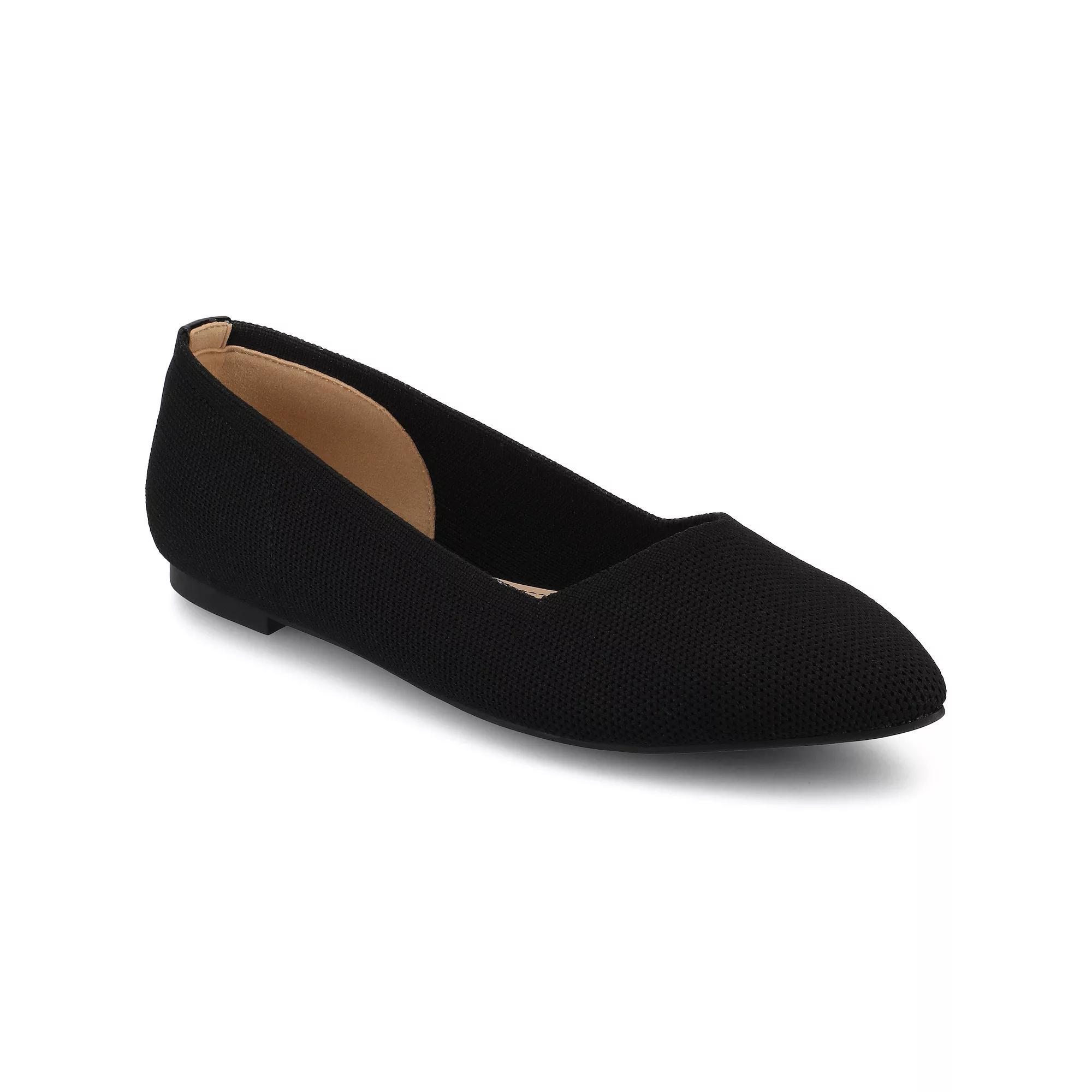 Journee Minnah Knit Slip-On Pointed-Toe Womens Dress Flats Product Image