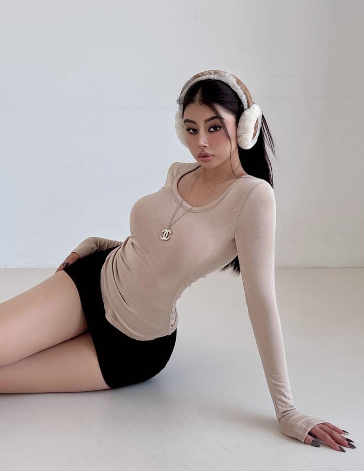 High Rise Plain Mini Pencil Skirt Product Image