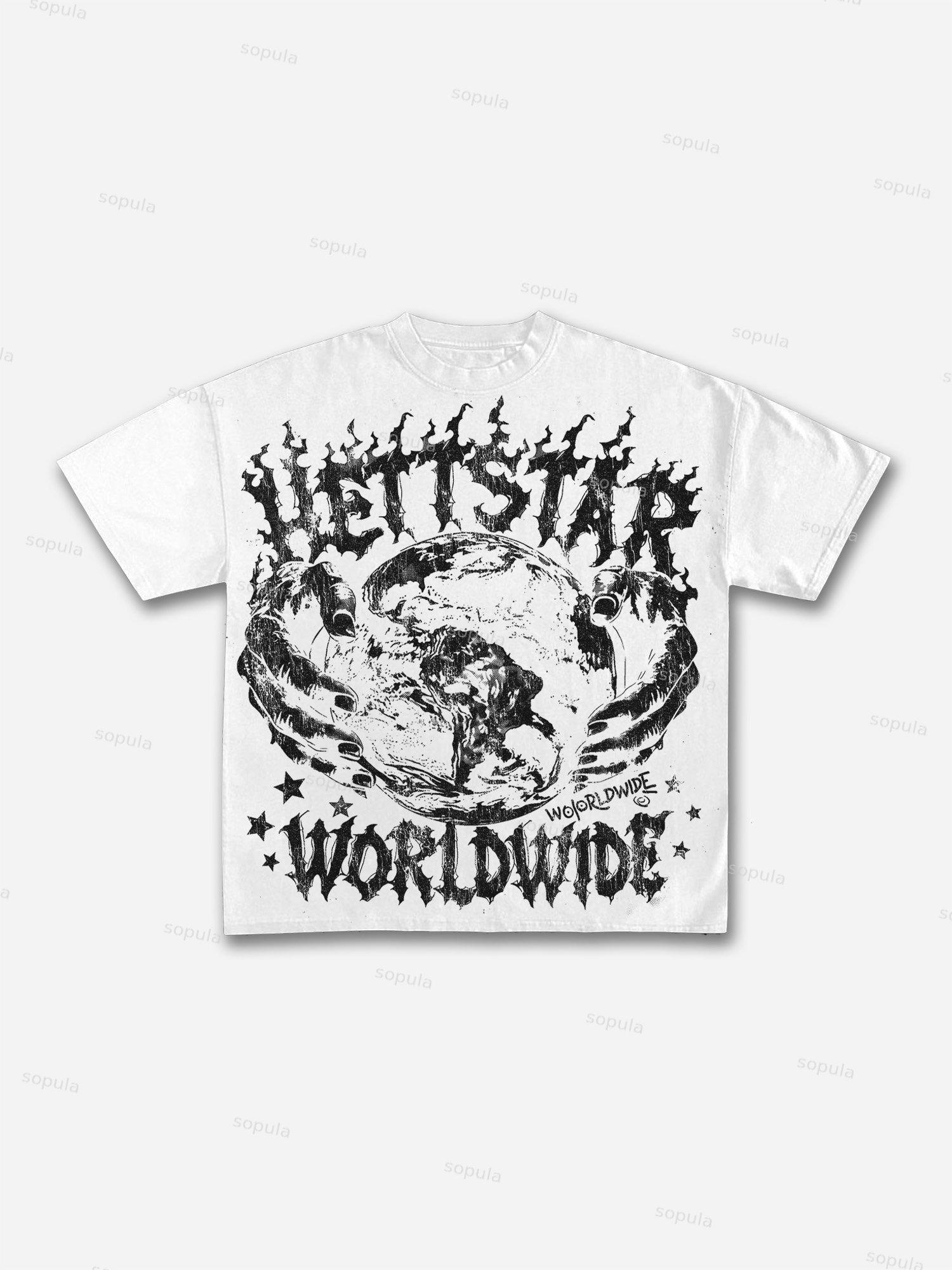 Divine Heat Street Cherub Graphic Cotton T-shirt Product Image