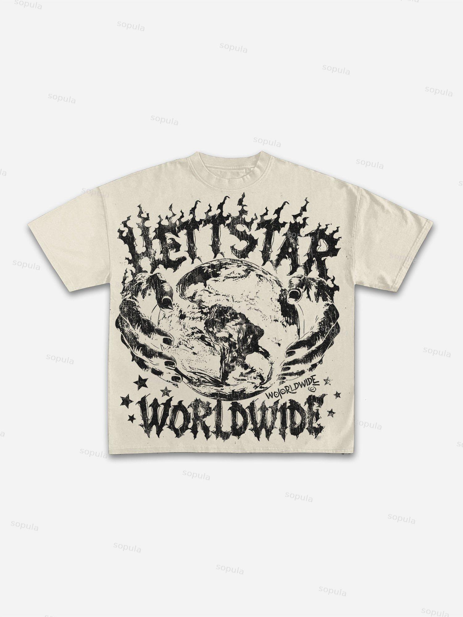 Divine Heat Street Cherub Graphic Cotton T-shirt Product Image