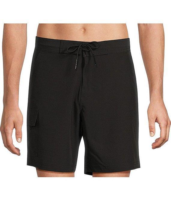 Caribbean Coastal Cargo 8#double; Inseam Solid Swim Trunks Product Image