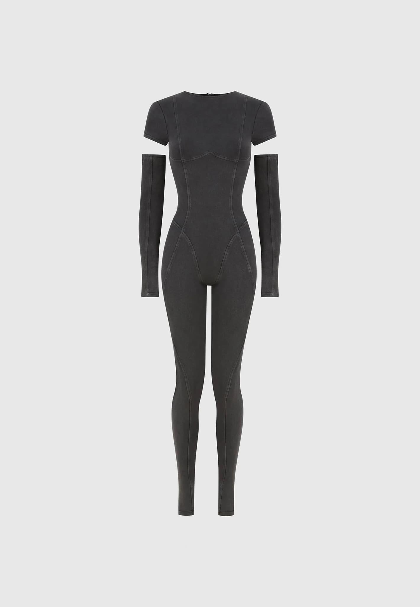 Cap Sleeve Contour Jumpsuit - Washed Grey Female Product Image