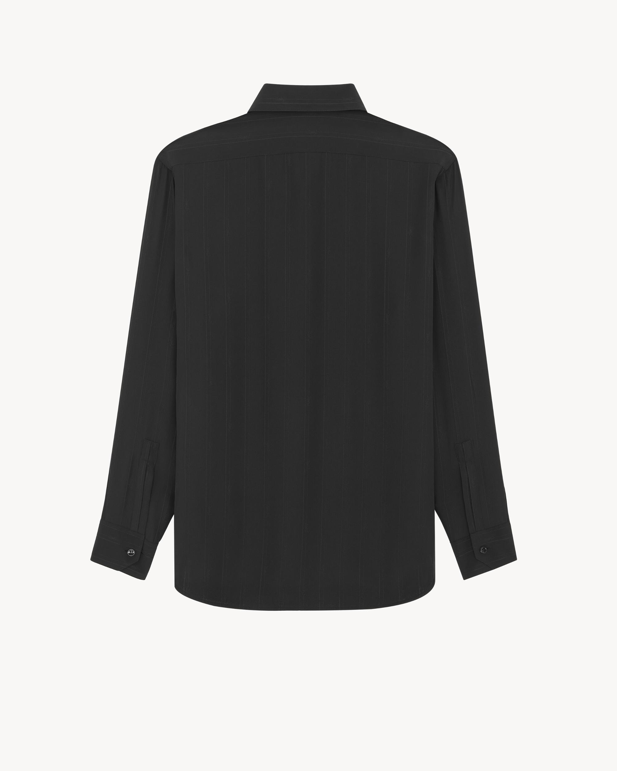 Cassandre Shirt in Matte And Shiny Striped Silk Product Image