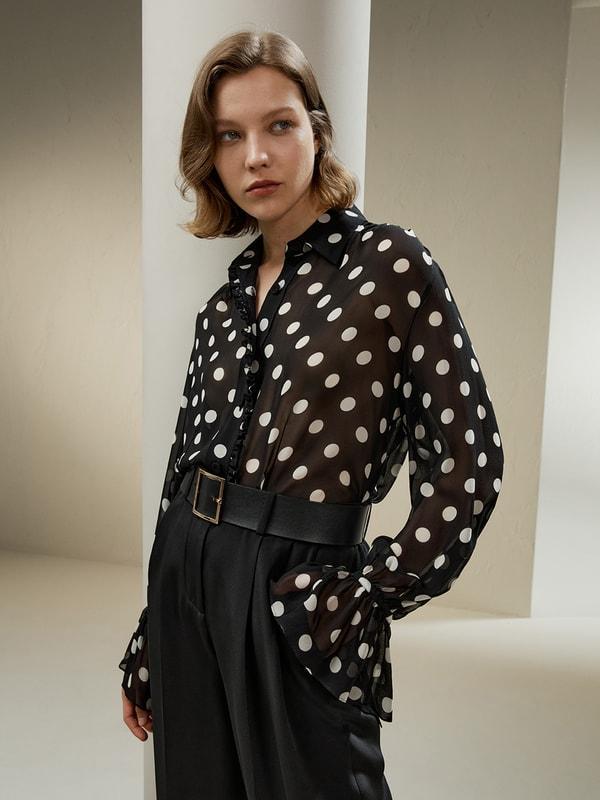 Polka Dots Georgette Blouse Product Image