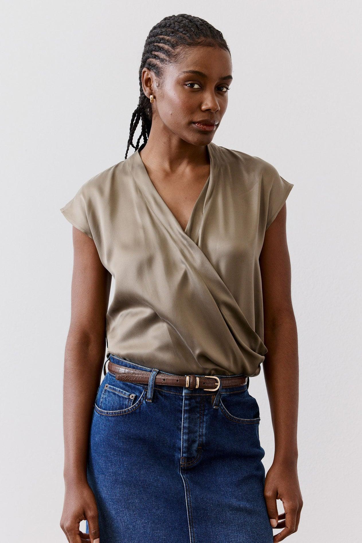 The Wrap Washable Silk Top Product Image