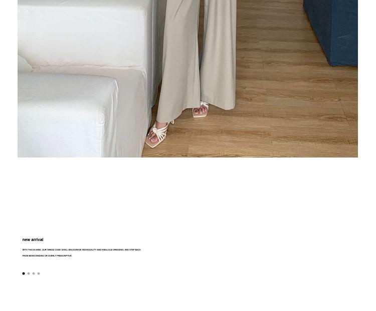 Sleeveless V-Neck Plain Wide Leg Jumpsuit Product Image