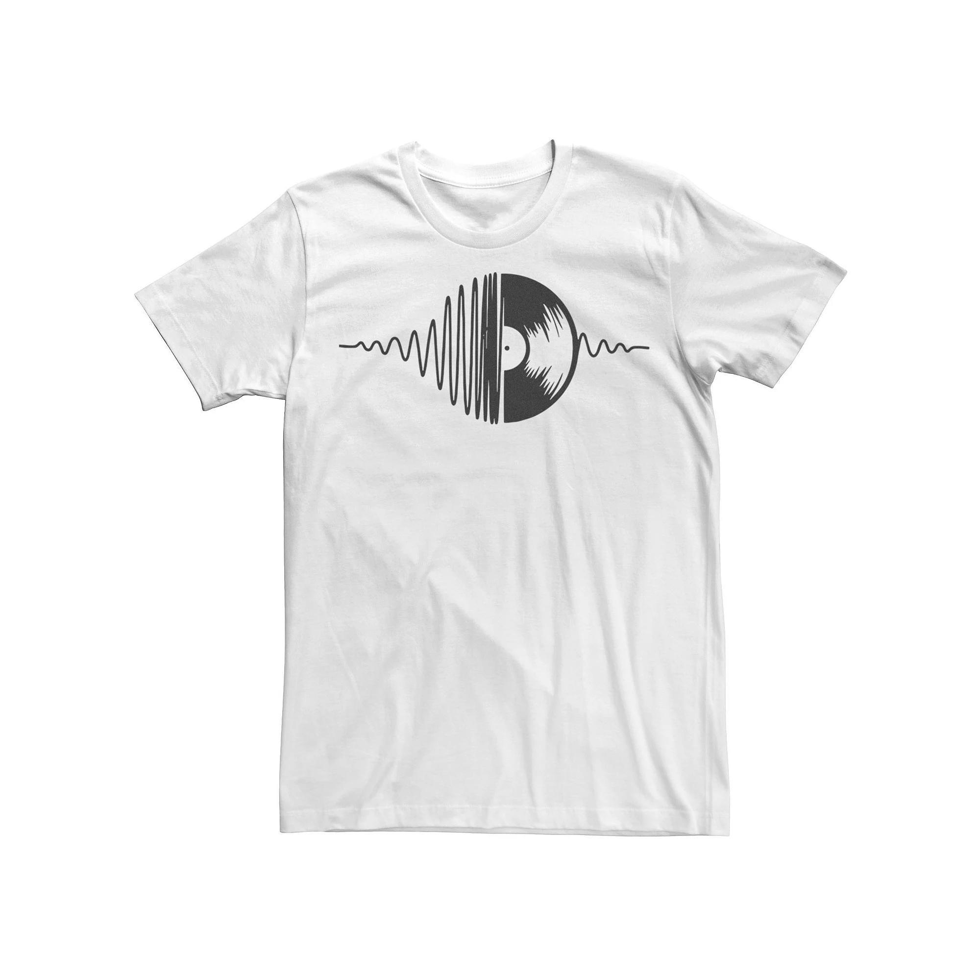 Men's Music Vinyl Record Soundwave Graphic Tee, Size: Small, Athletic Grey Product Image