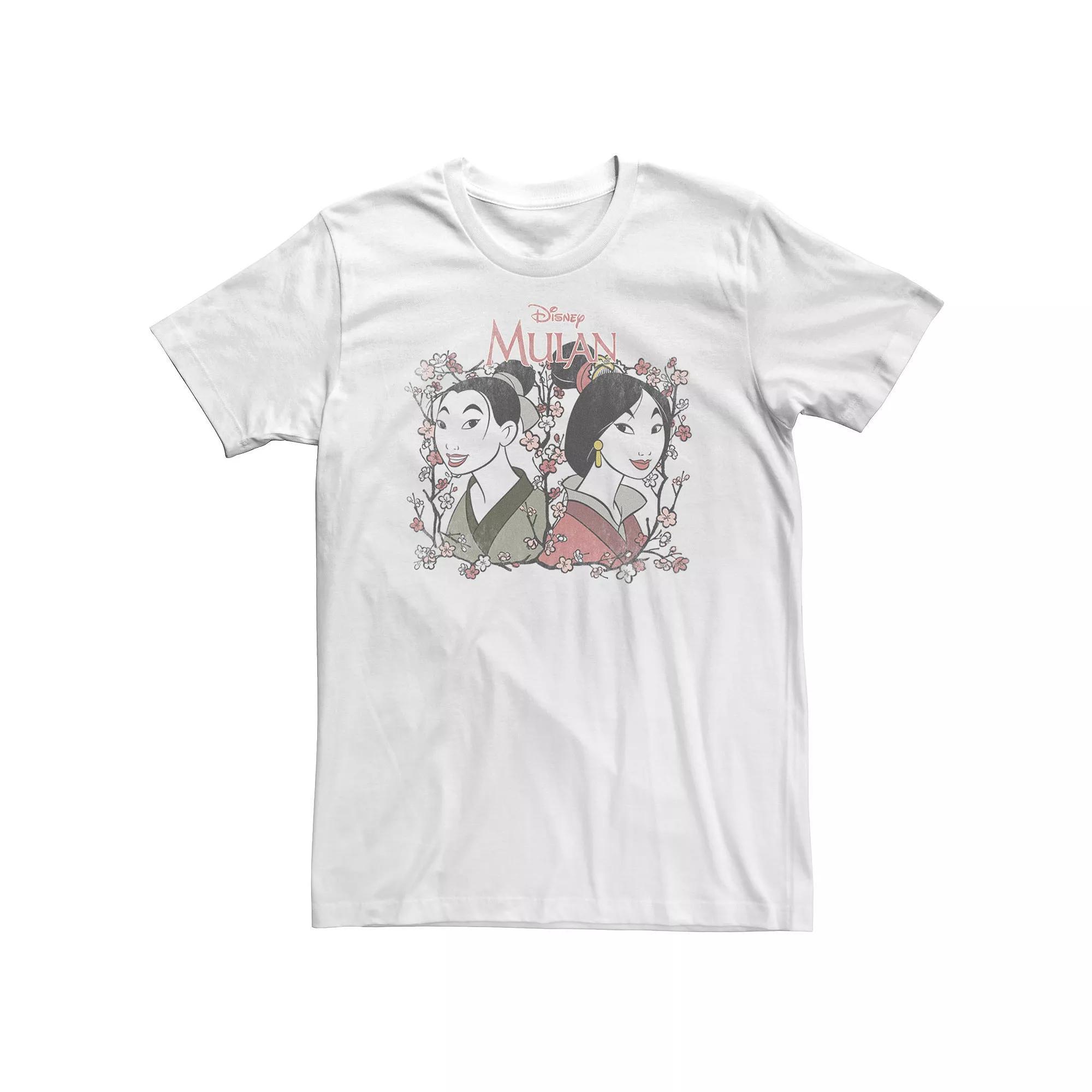 Big & Tall Disney Mulan Reflection Floral Portrait Tee, Men's, Size: 3XL, White Product Image