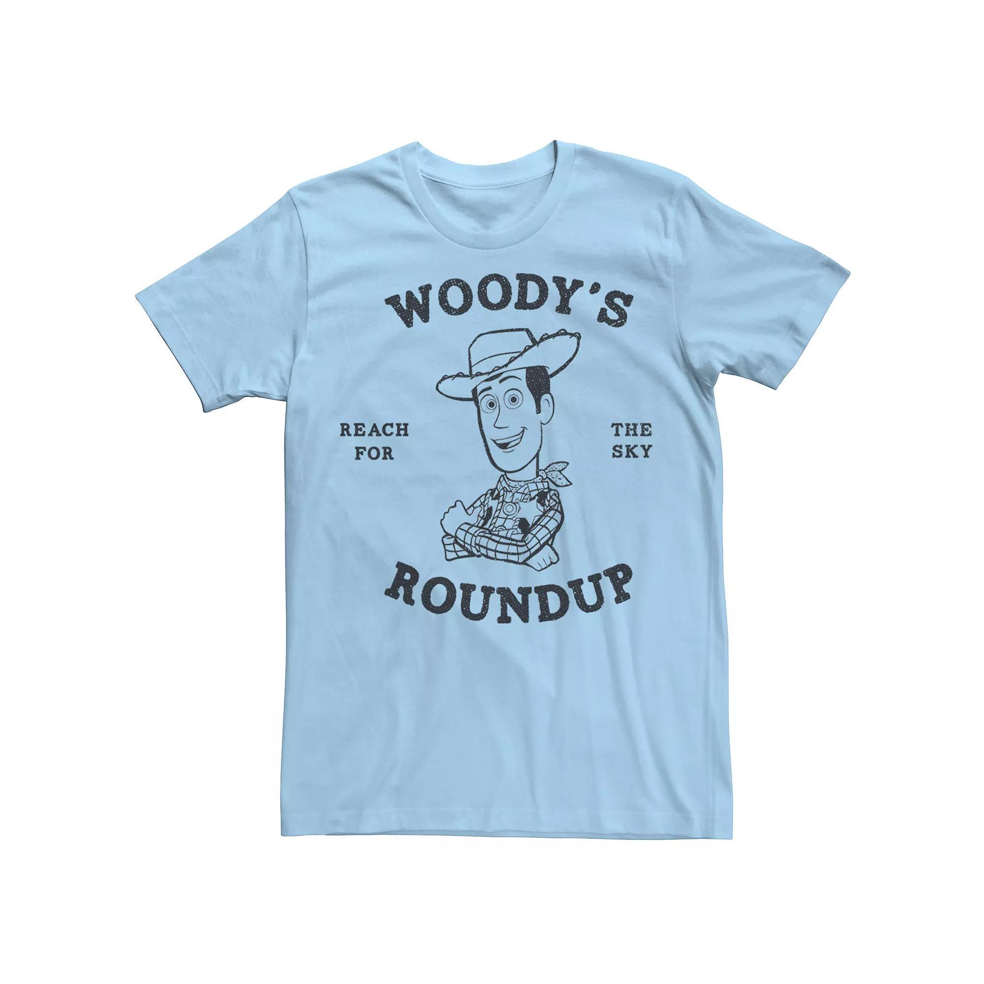 Disney / Pixar's Toy Story Men's Woody's Roundup Outline Sketch Tee, Size: Small, Light Blue Product Image