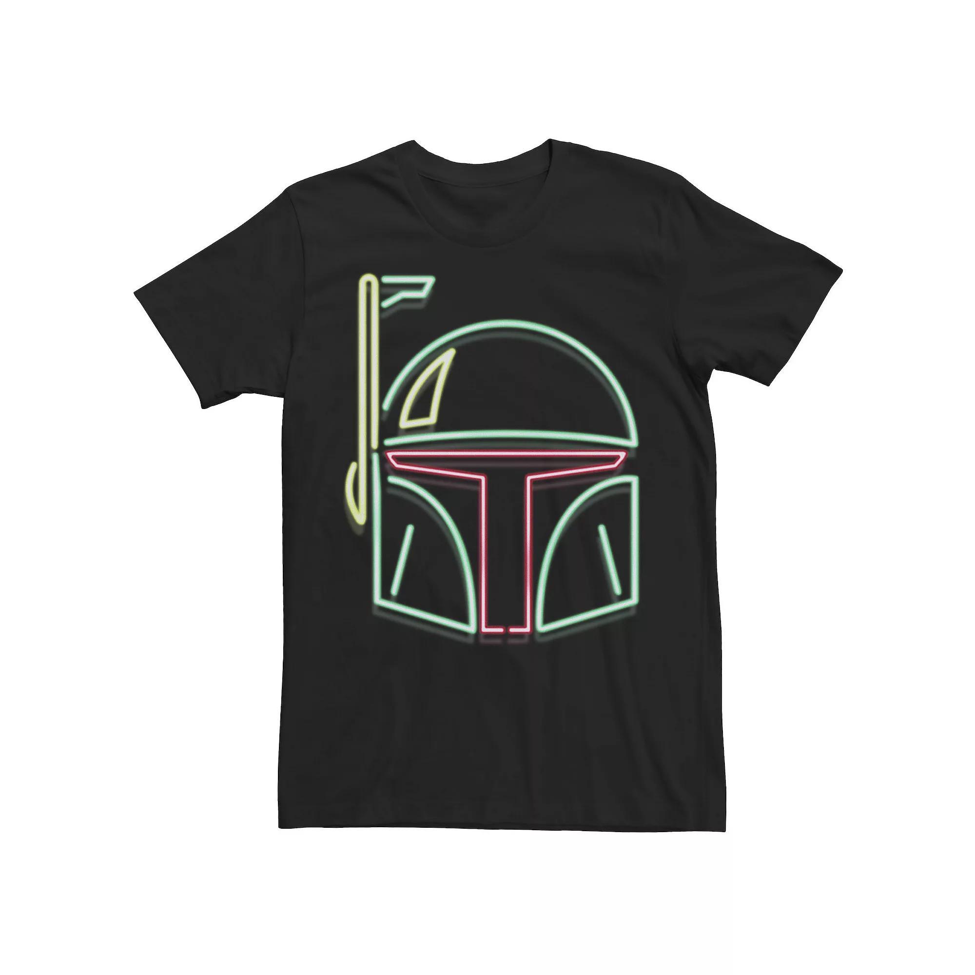 Men's Star Wars Boba Fett Neon Light Helmet Graphic Tee, Size: XXL, Black Product Image