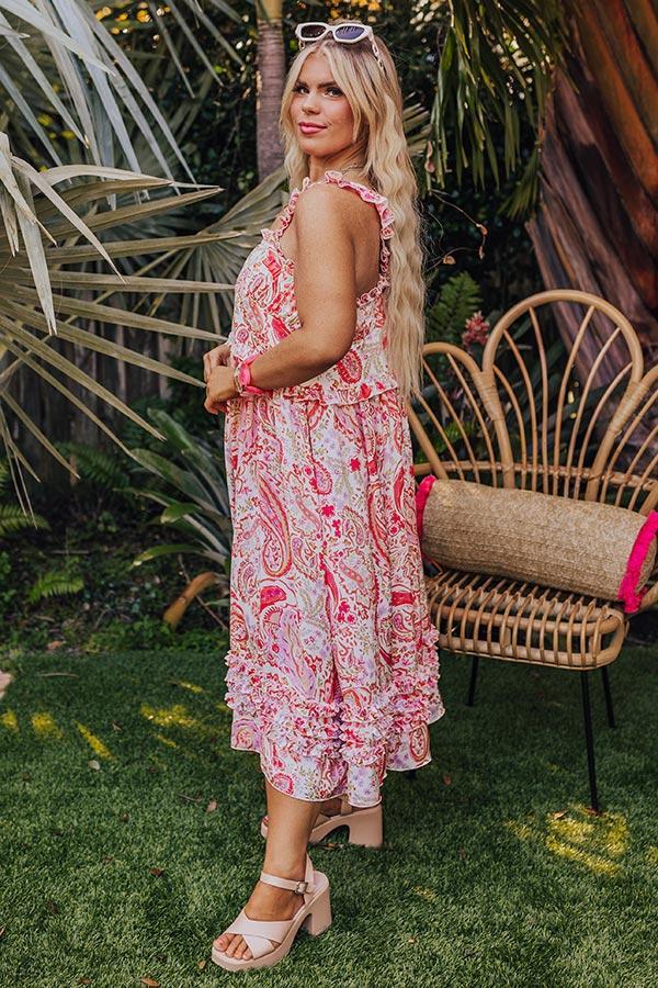 Sunset Splendor Satin Midi Curves Product Image