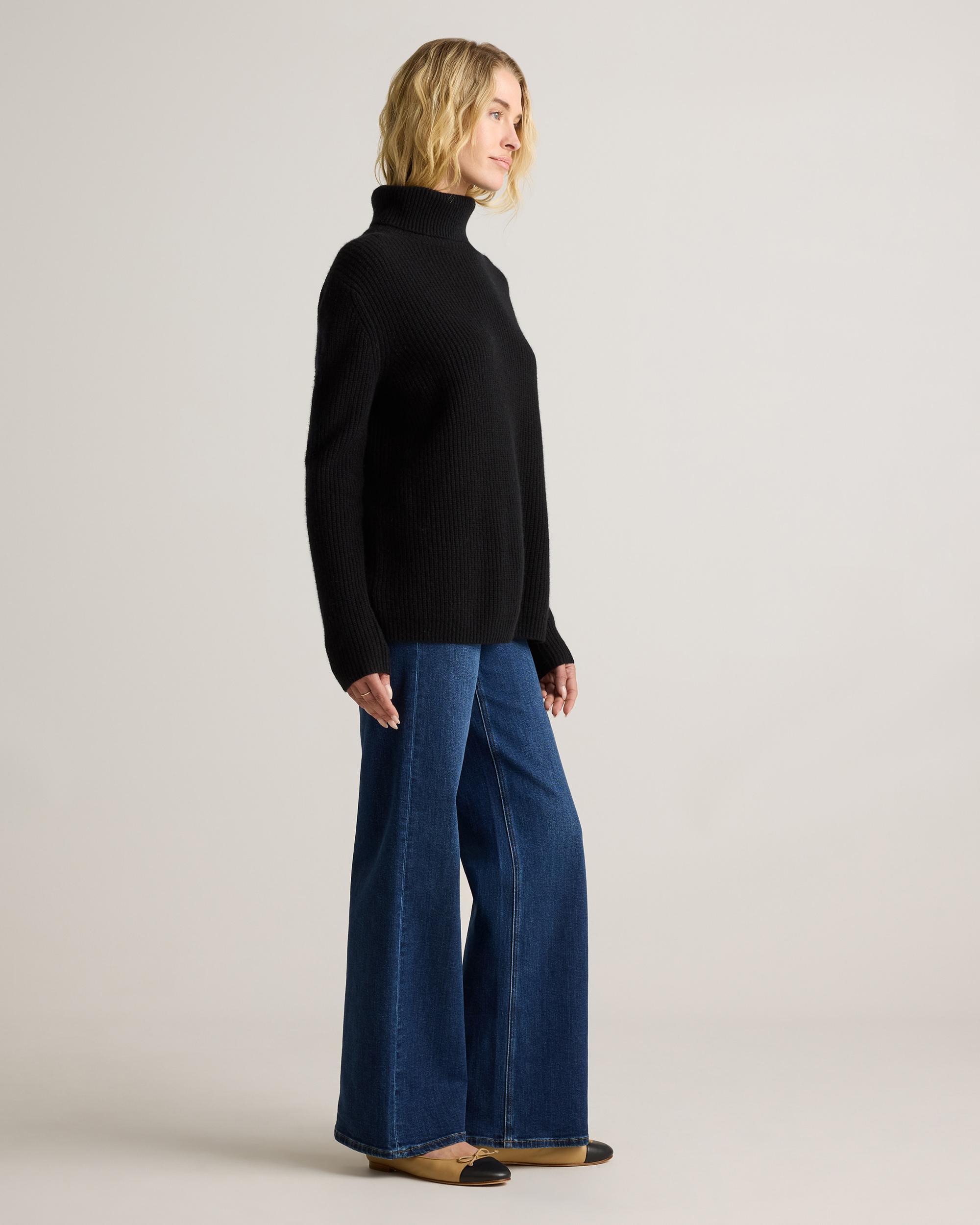Quince | Women's Mongolian Cashmere Fisherman Turtleneck Sweater Size XL Product Image