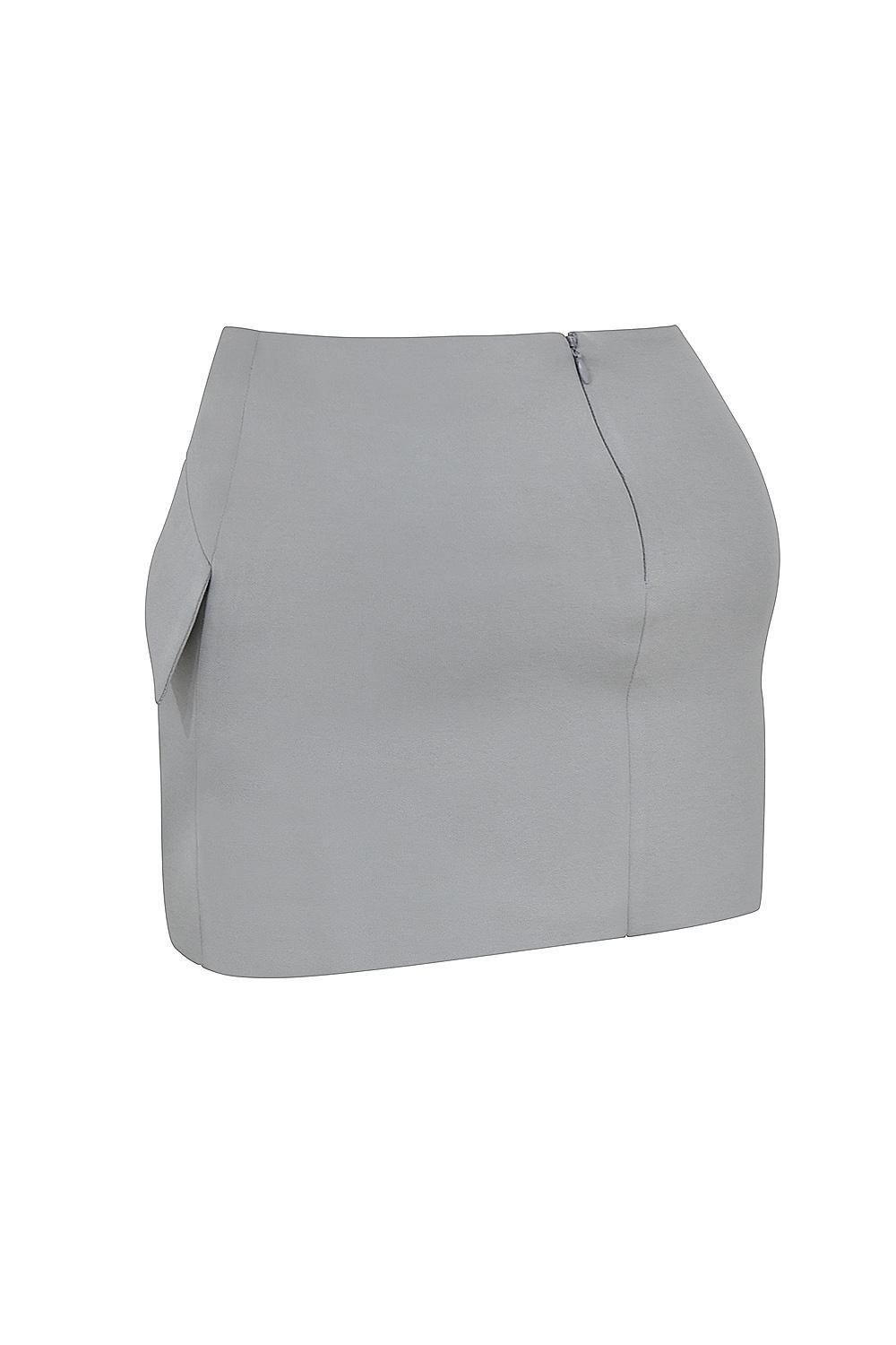 Cici French Grey A-Line Mini Skirt Product Image